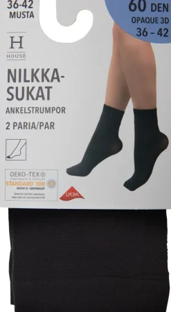 House naisten nilkkasukat 60 den Opaque 3D 2-pack