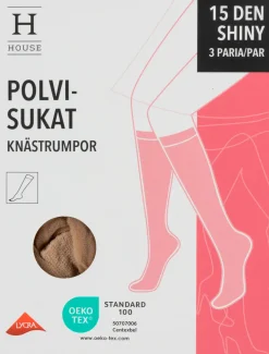 House naisten polvisukat shiny 15 den 3-pack