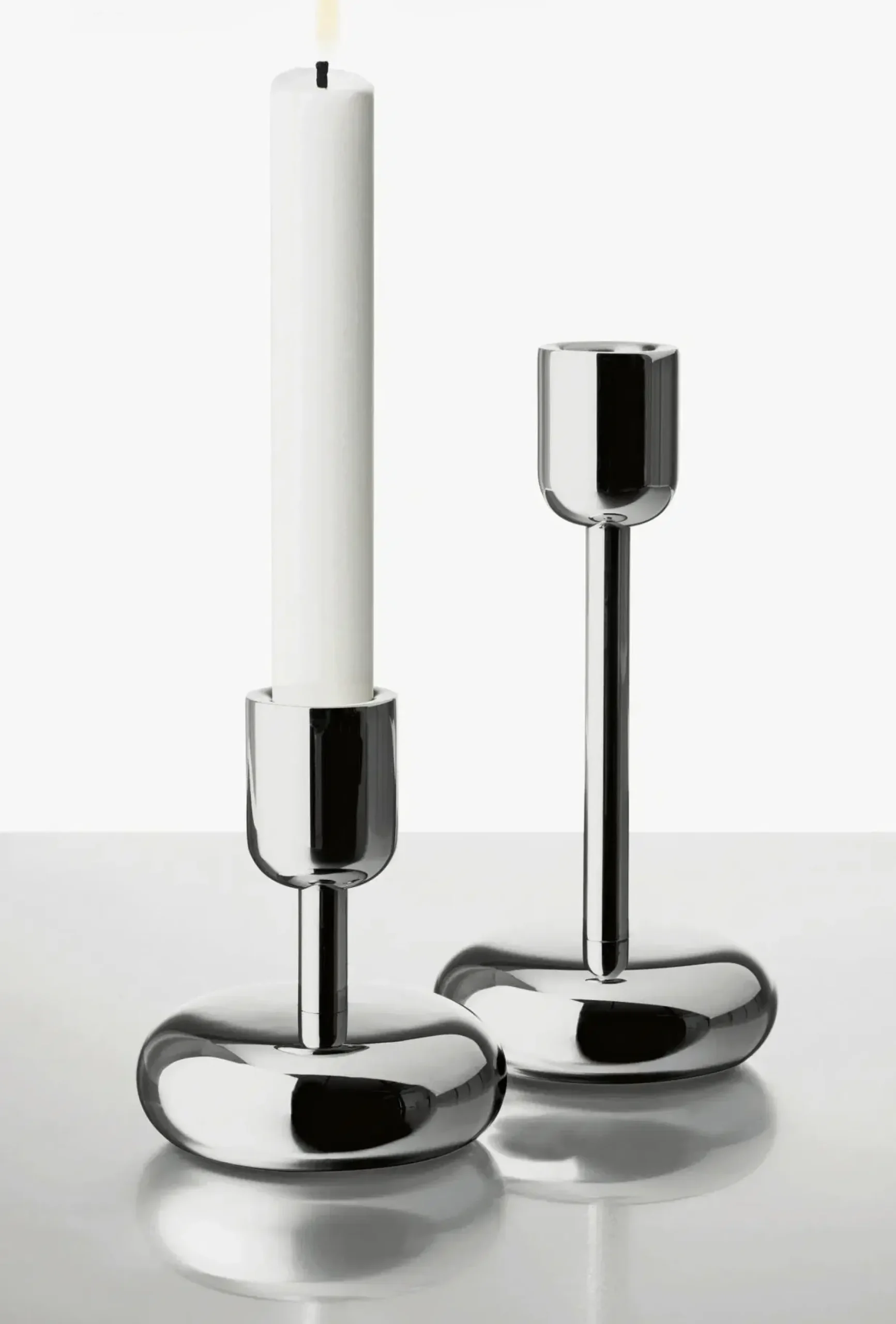 Iittala Nappula kynttilänjalka 183mm teräs