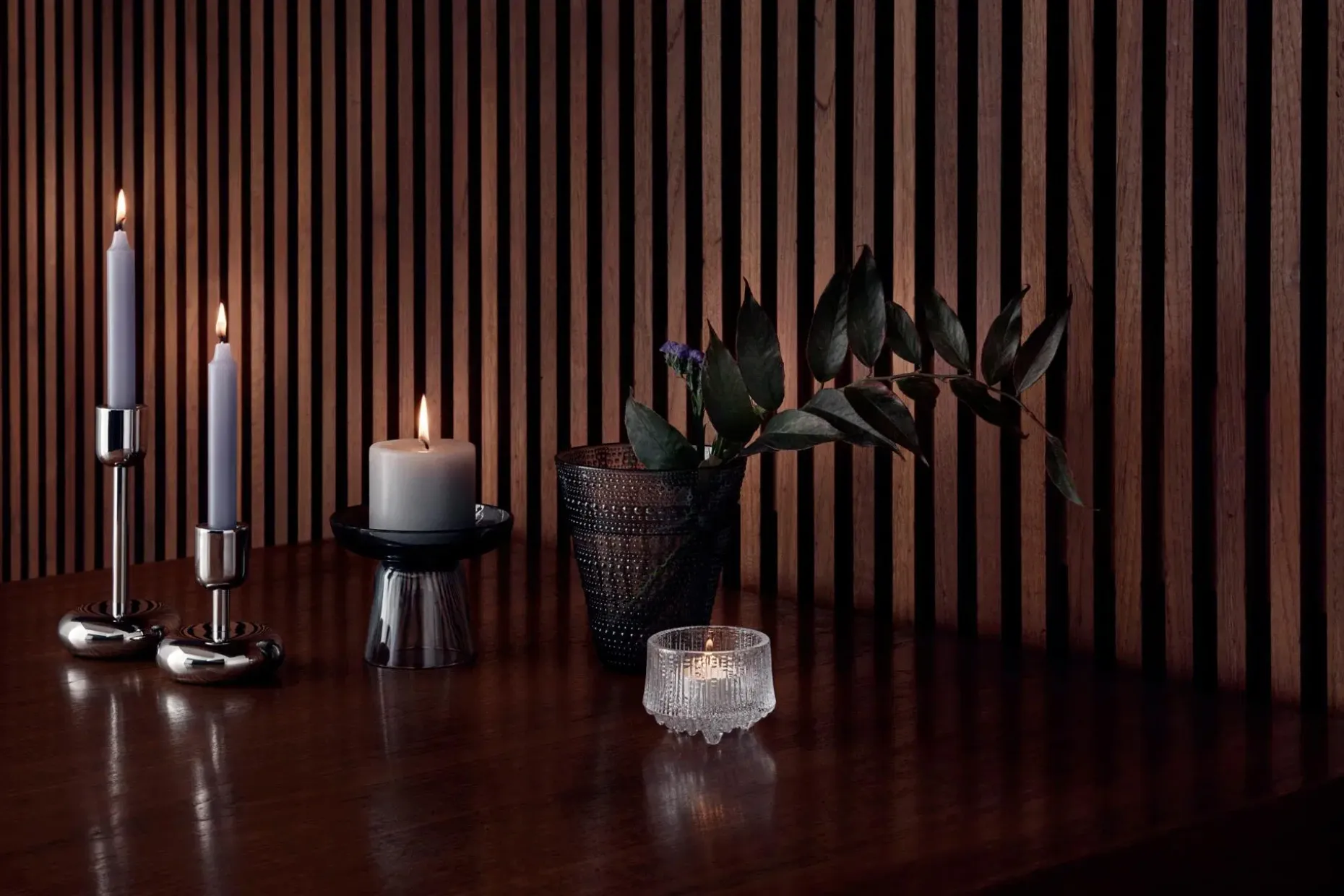 Iittala Nappula kynttilänjalka 183mm teräs