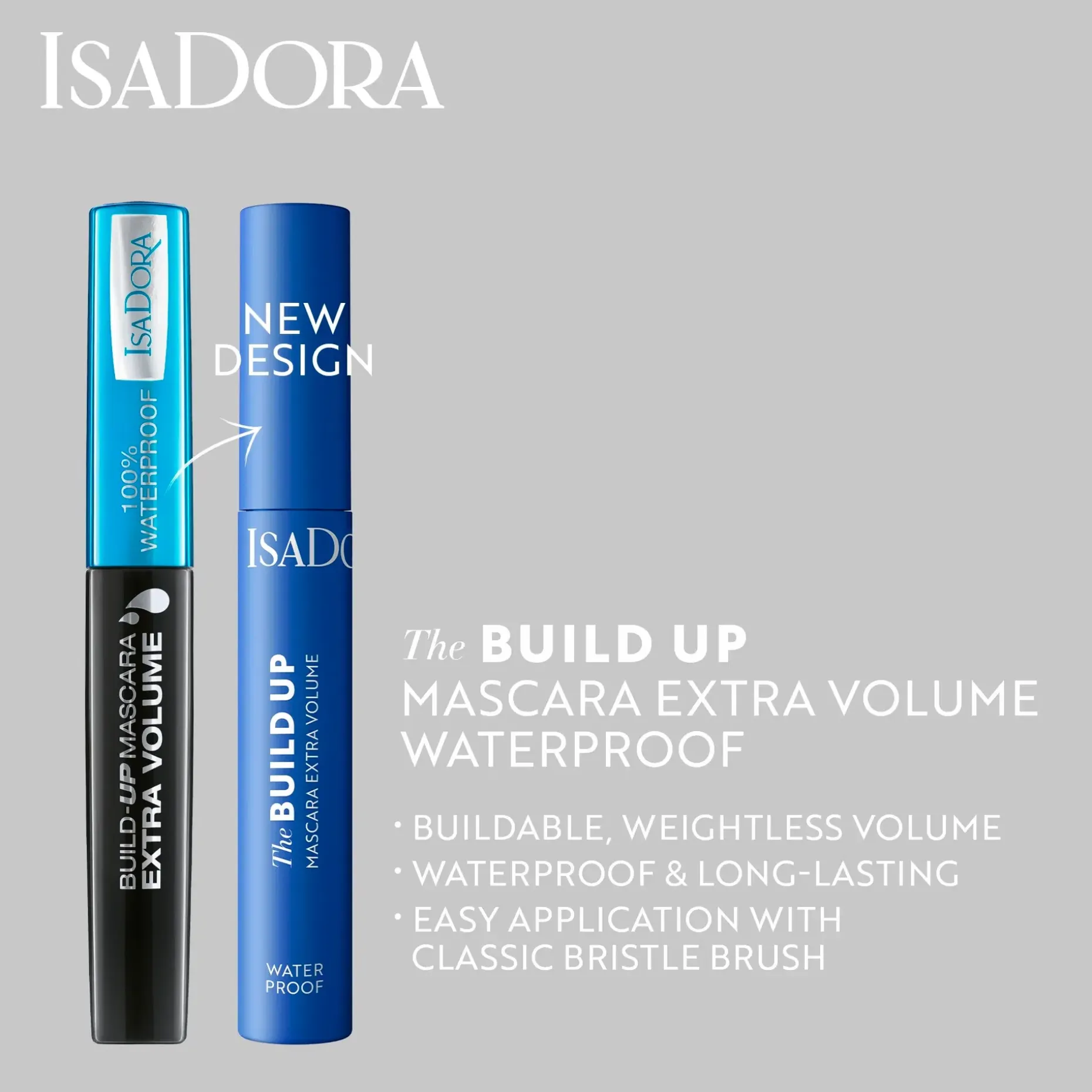 Isadora The Build Up Mascara Extra Volume Waterproof 01 Black 10 ml