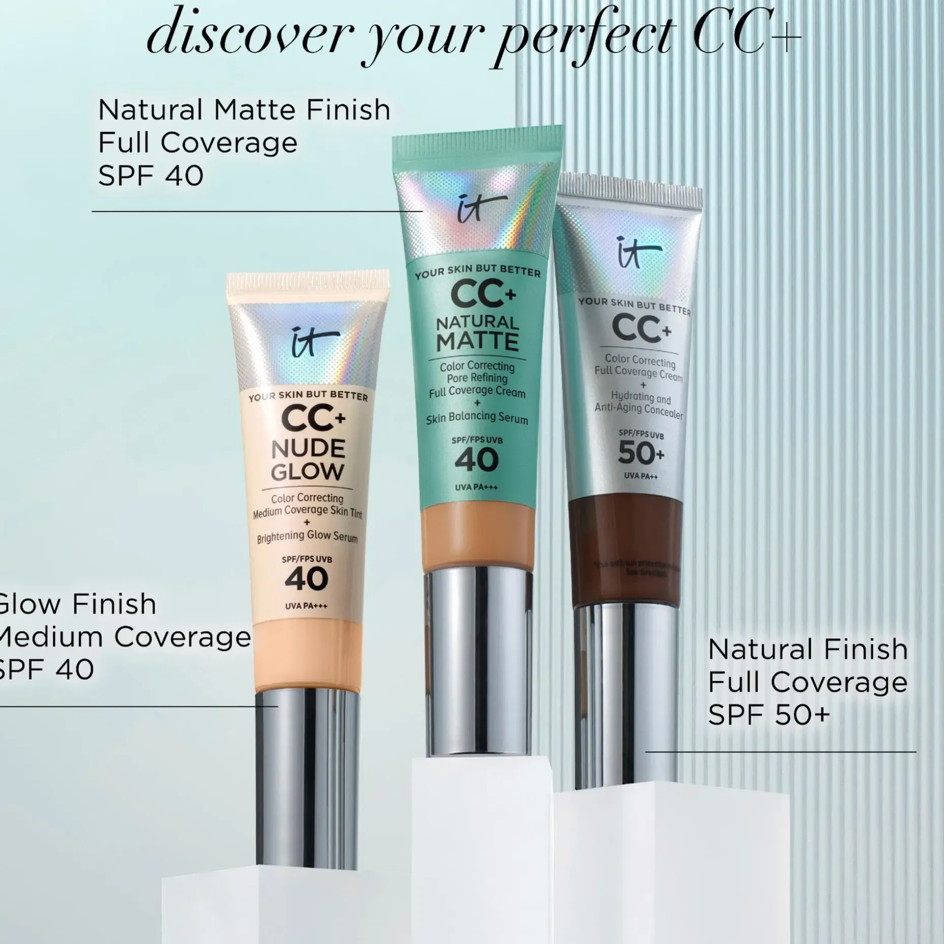 IT Cosmetics CC+ Cream Natural Matte Foundation SPF 40 meikkivoide 32 ml