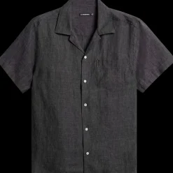 J.Lindeberg Elio Linen Melange Shirt lyhythihainen kauluspaita