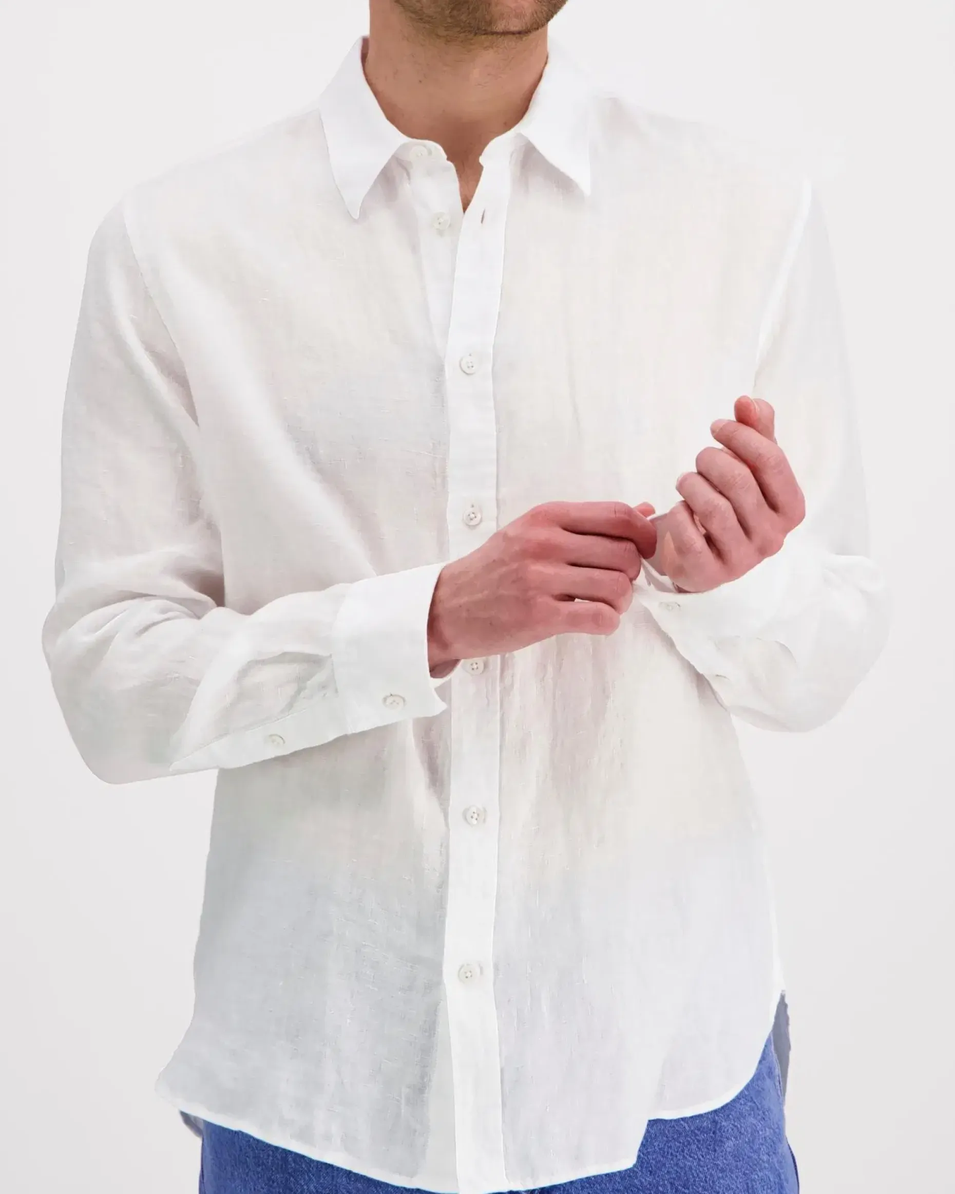 J.Lindeberg Reg LS Clean Linen Shirt kauluspaita