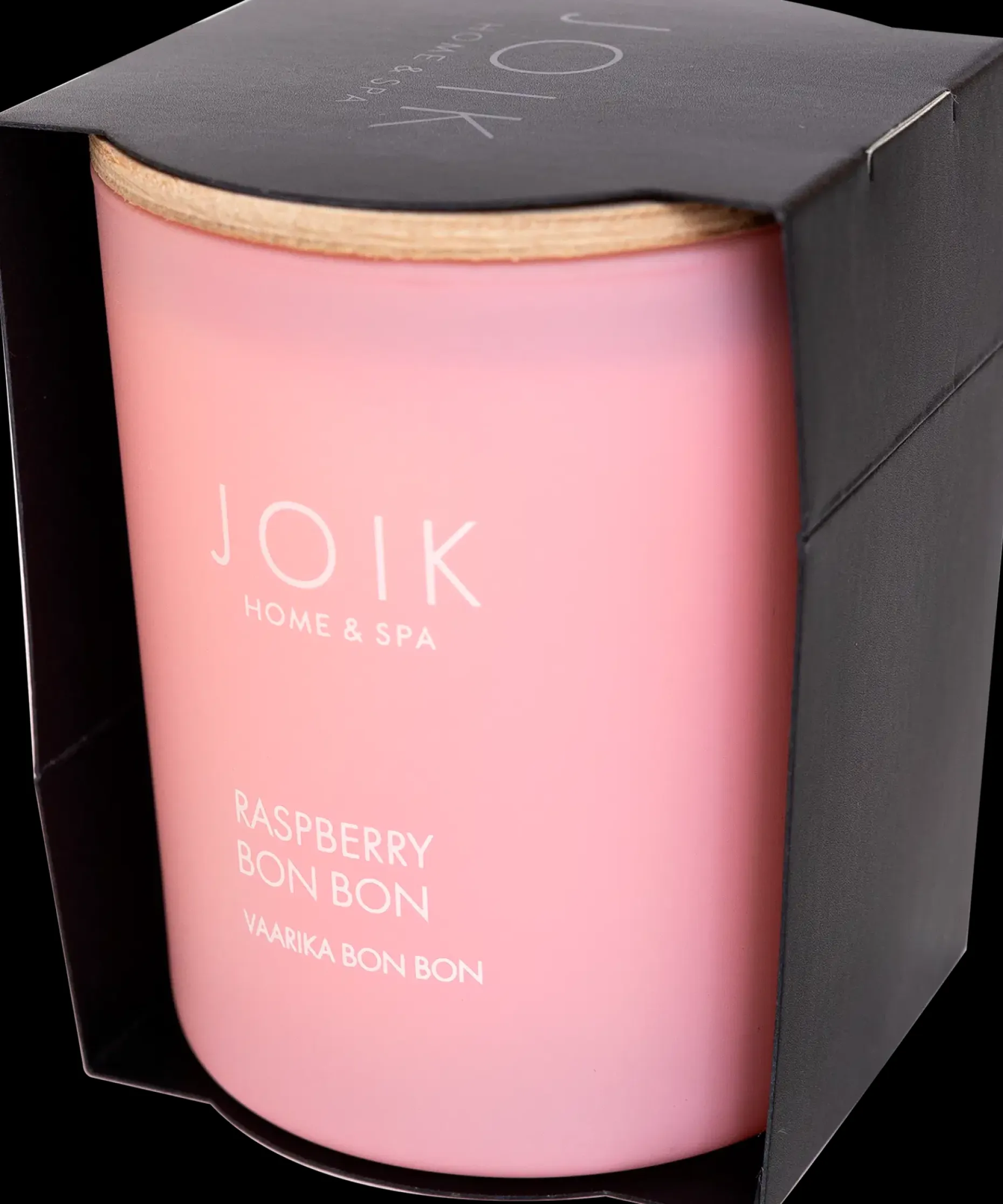 Joik Home & Spa Tuoksukynttilä Raspberry Bon Bon puukannella 150 g
