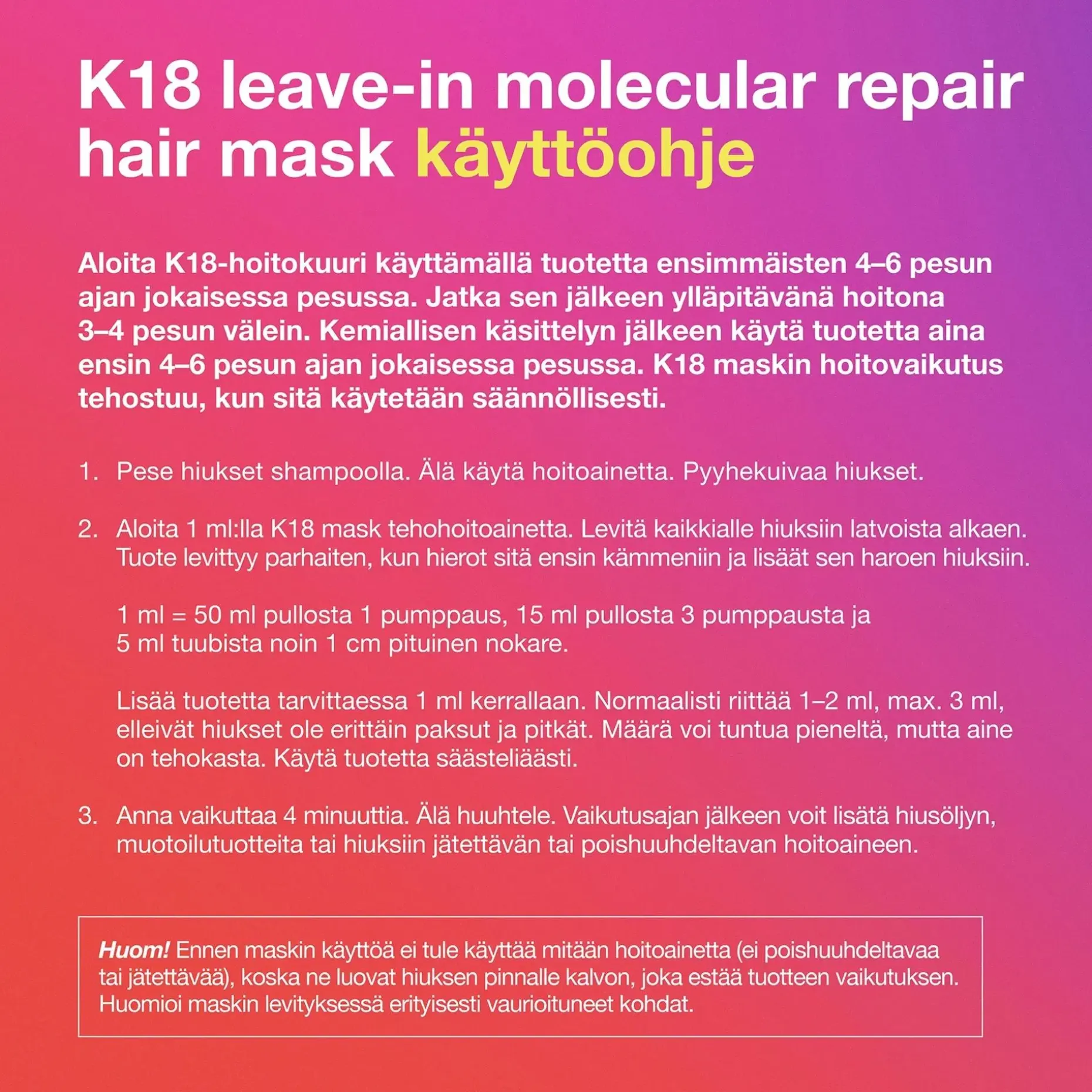 K18 Molecular repair hair mask hiusnaamio 5 ml