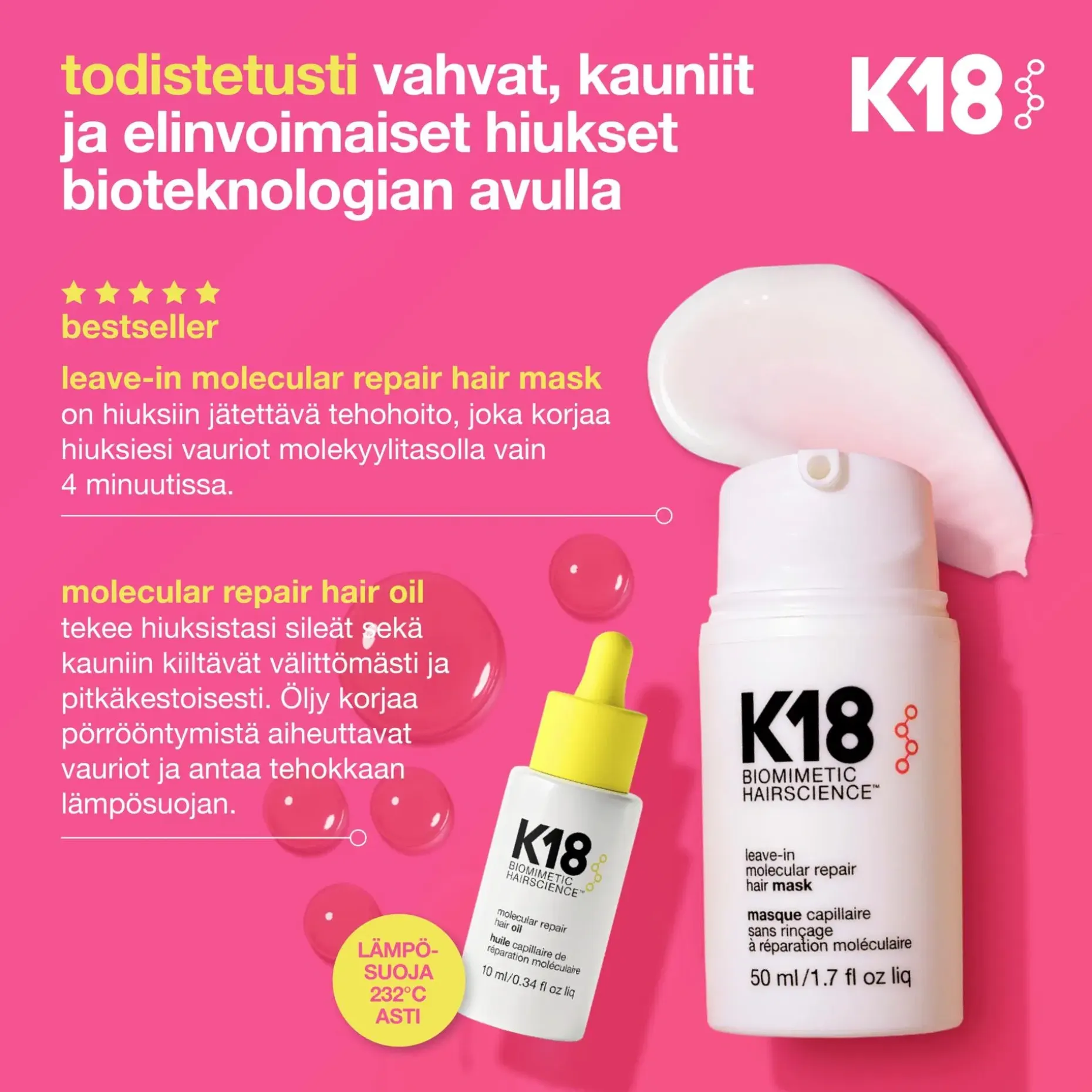 K18 Molecular Repair Hair Oil hiusöljy 10ml