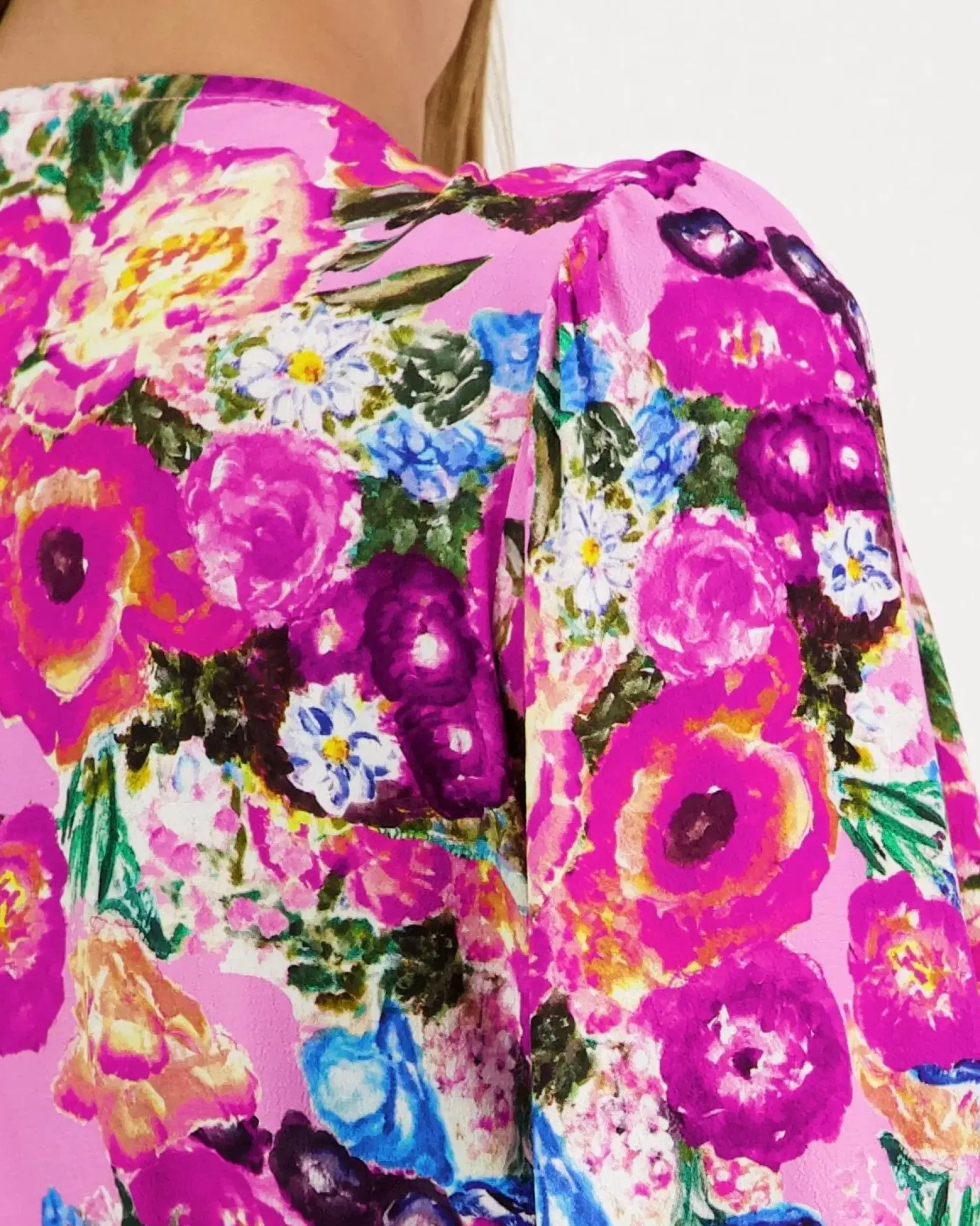 Kaiko Pink Marigold Wrap Midi mekko