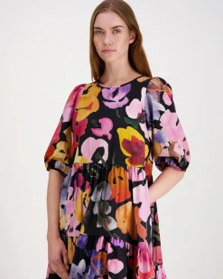 Kaiko Wild Lea Tiered midi mekko