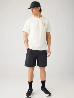 Knowledge cotton apparel Chest Flock Print T-Shirt t-paita