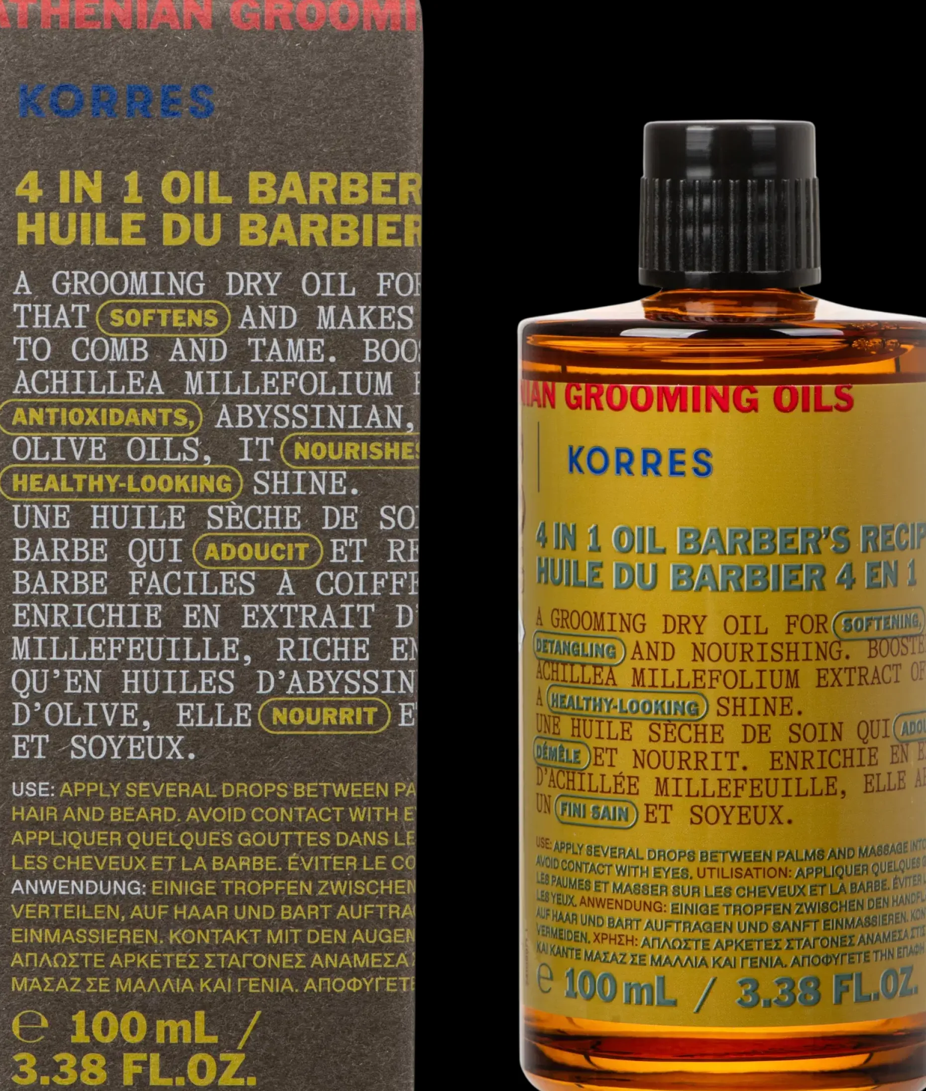 KORRES Athenian Grooming Barber's 4in1 Oil Recipe kuivaöljy 100ml