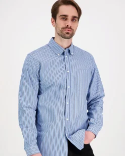 Les Deux Kent Stripe Poplin Shirt kauluspaita