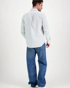 Les Deux Konrad Stripe Cotton Linen kauluspaita