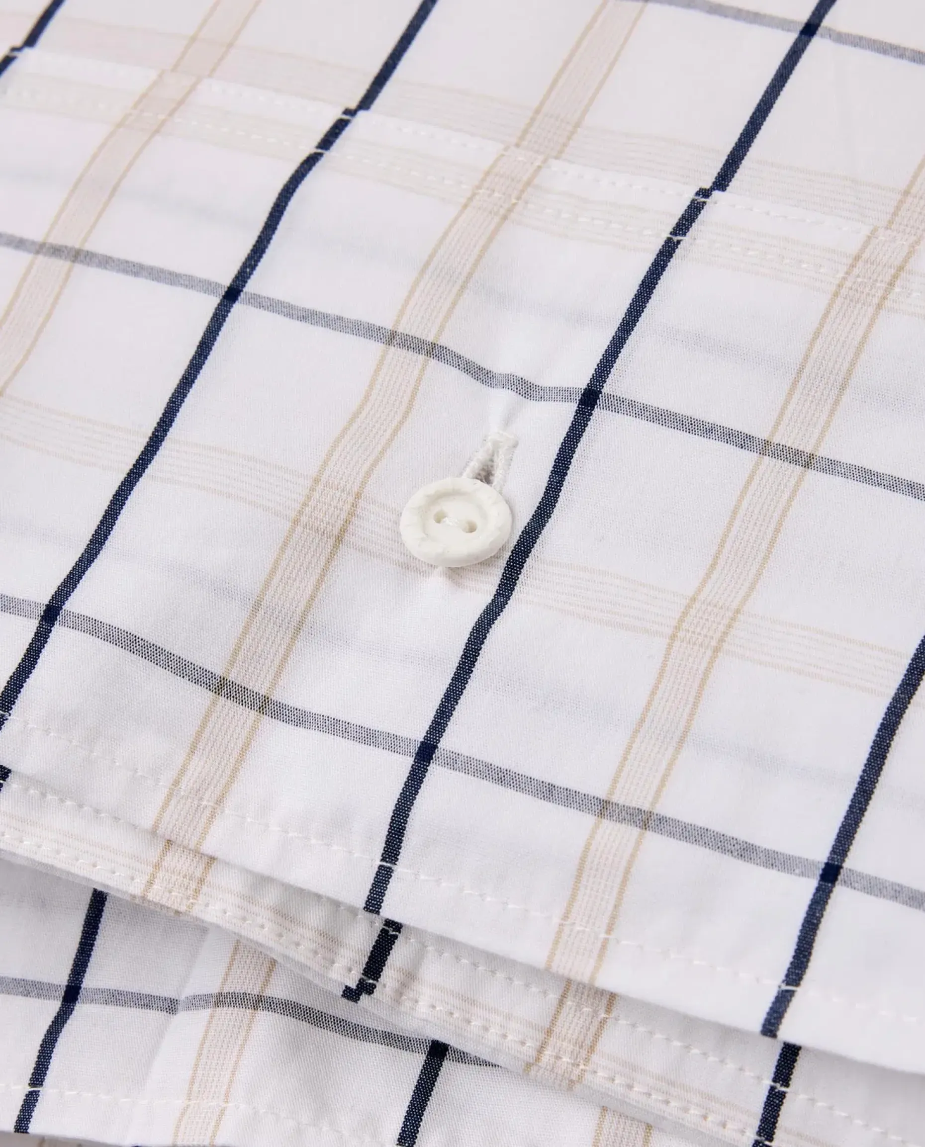 Lexington Poplin pussilakana 150x210cm valkoinen/beige/tummansininen