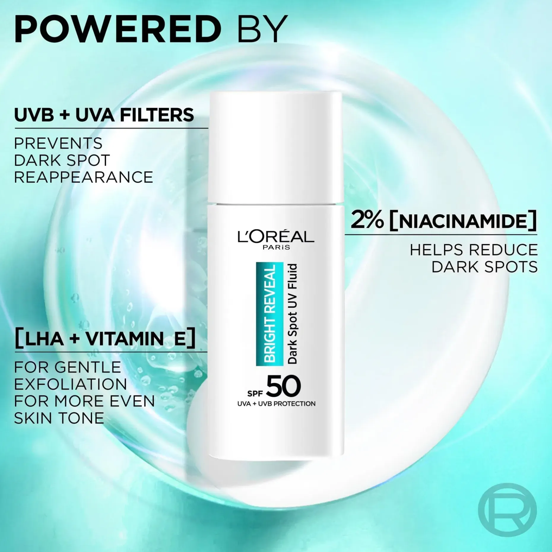 L'Oréal Paris Bright Reveal Niacinamide Dark Spot UV Lotion SK 50+ päivävoide 50ml