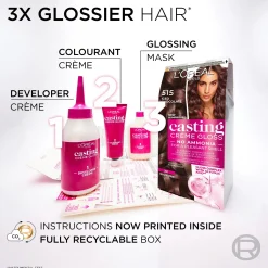 L'Oréal Paris Casting Crème Gloss 415 Iced Brown Syvä Kastanjanruskea kevytväri 1kpl