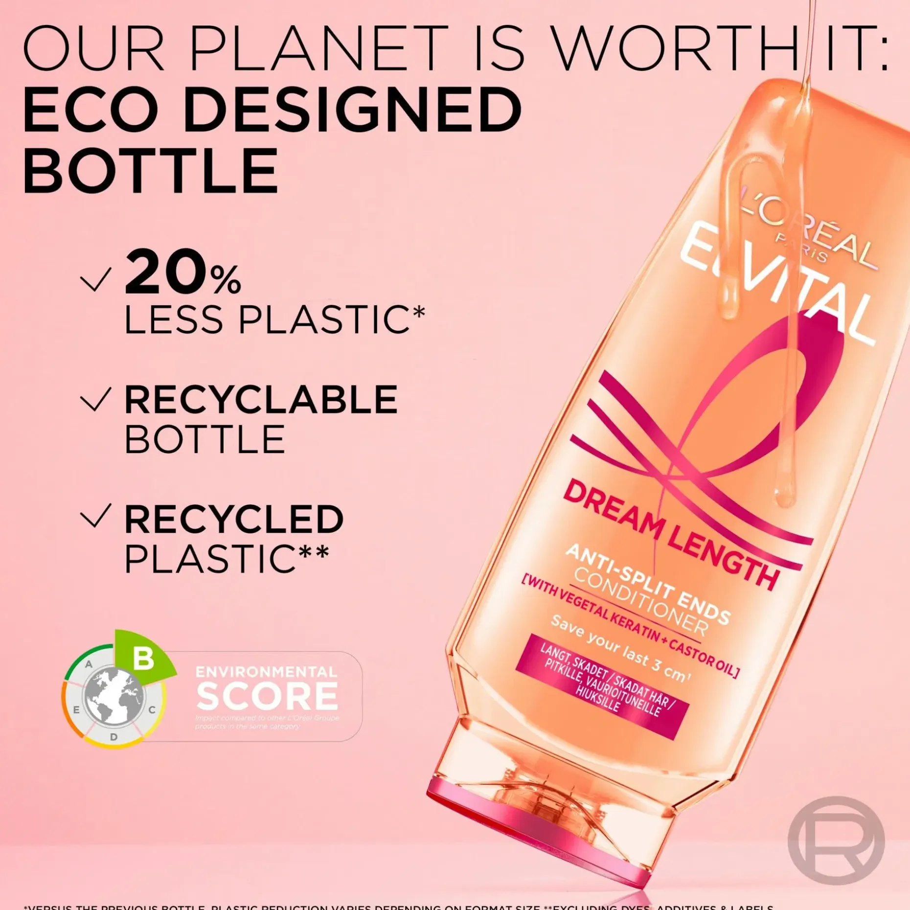 L'Oréal Paris Elvital Dream Length HairDetangler hoitoaine pitkille, vaurioituneille hiuksille 200ml