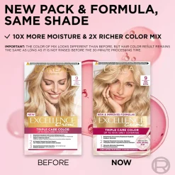 L'Oréal Paris Excellence Creme 9 Very Light Blonde Vaalea kestoväri 1kpl