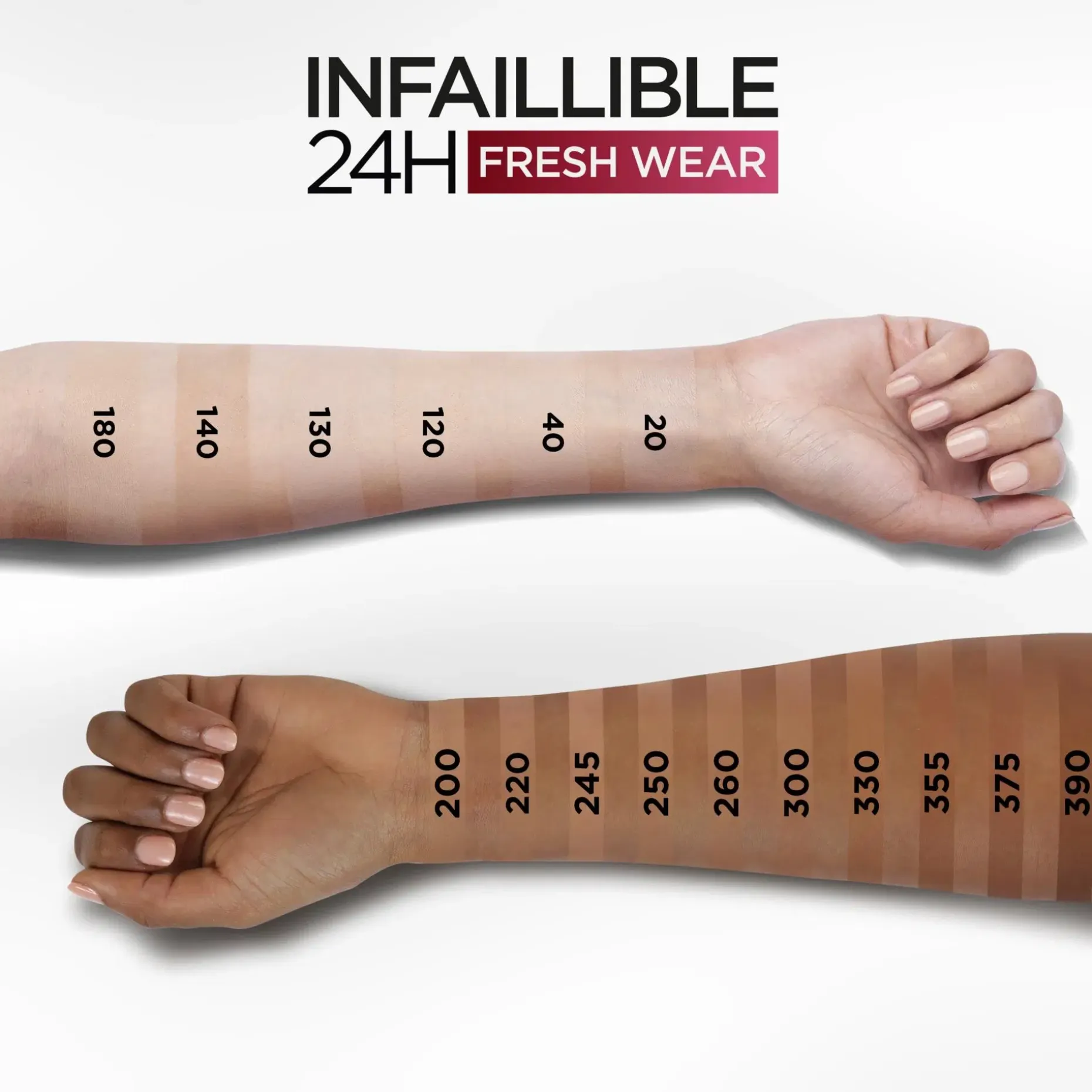L'Oréal Paris Infaillible 24H Fresh Wear Foundation in a Powder Meikkipuuteri Warm Undertone 30 ml