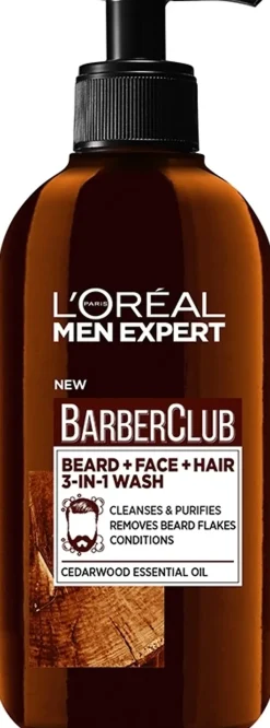 L'Oréal Paris Men Expert Barber Club 3-In-1 Wash Parralle, kasvoille ja hiuksille 200ml