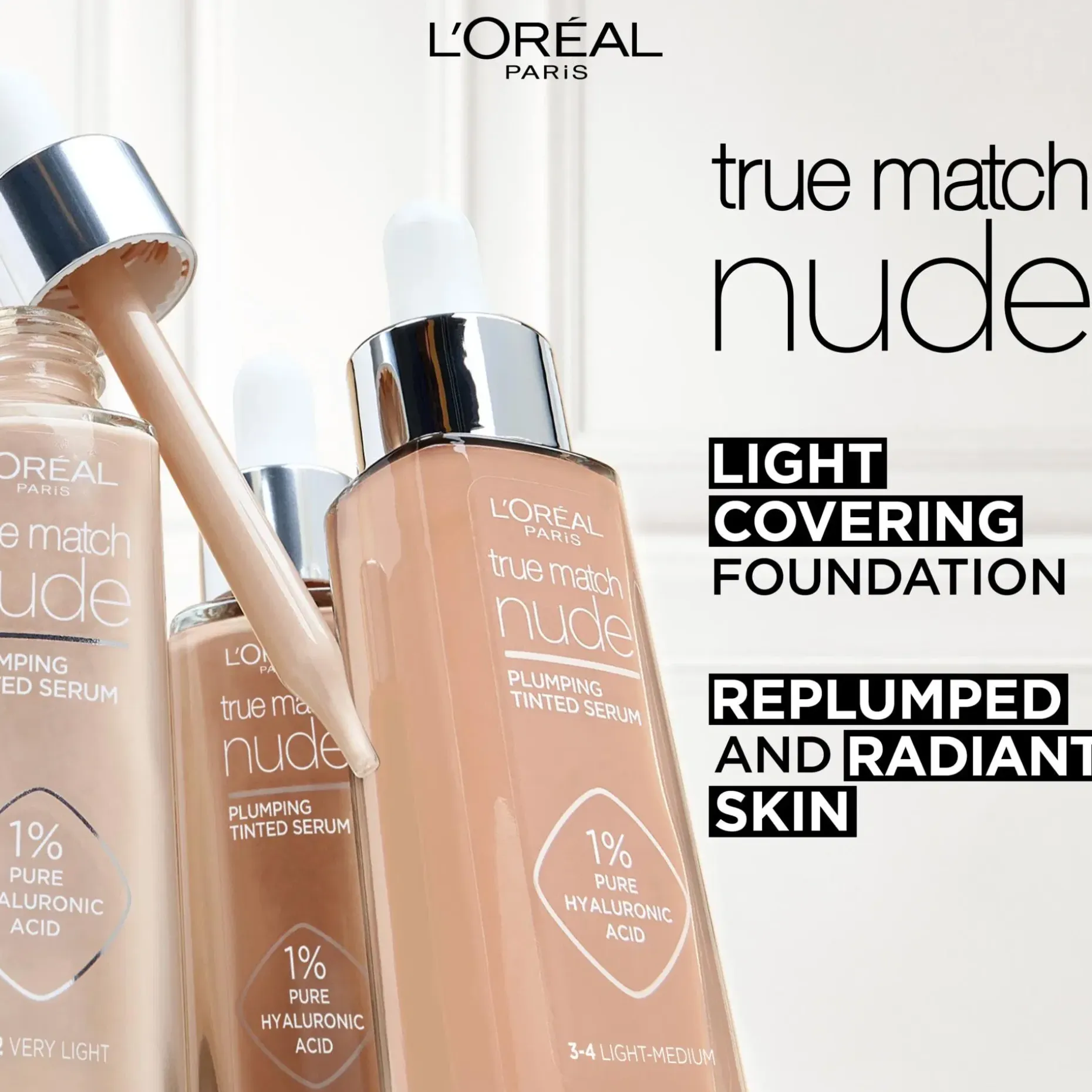 L'Oréal Paris True Match Nude Plumping Tinted Serum meikkivoide 30 ml
