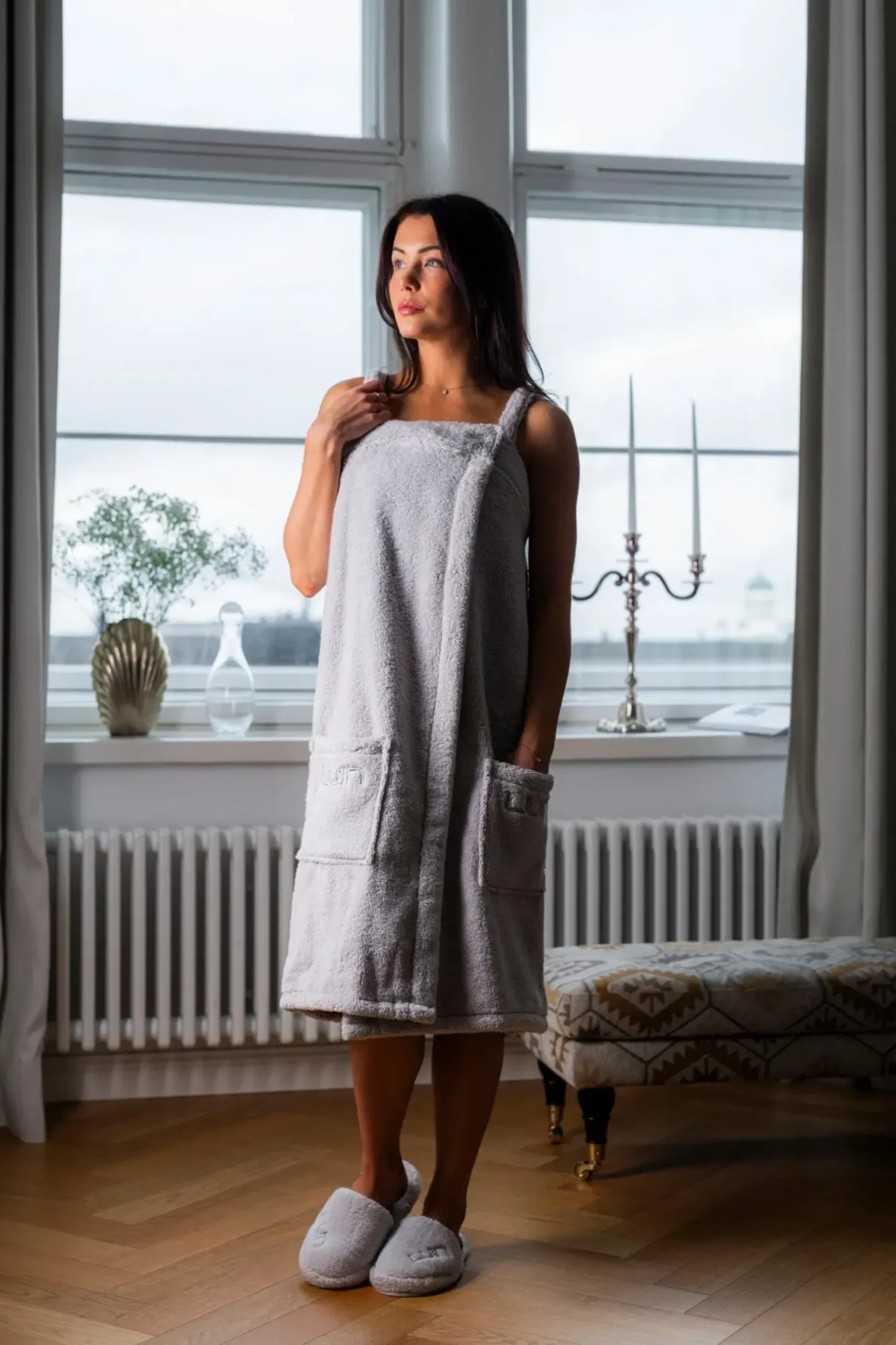 Luin Living Cosy Kylpytossut pearl grey S/M