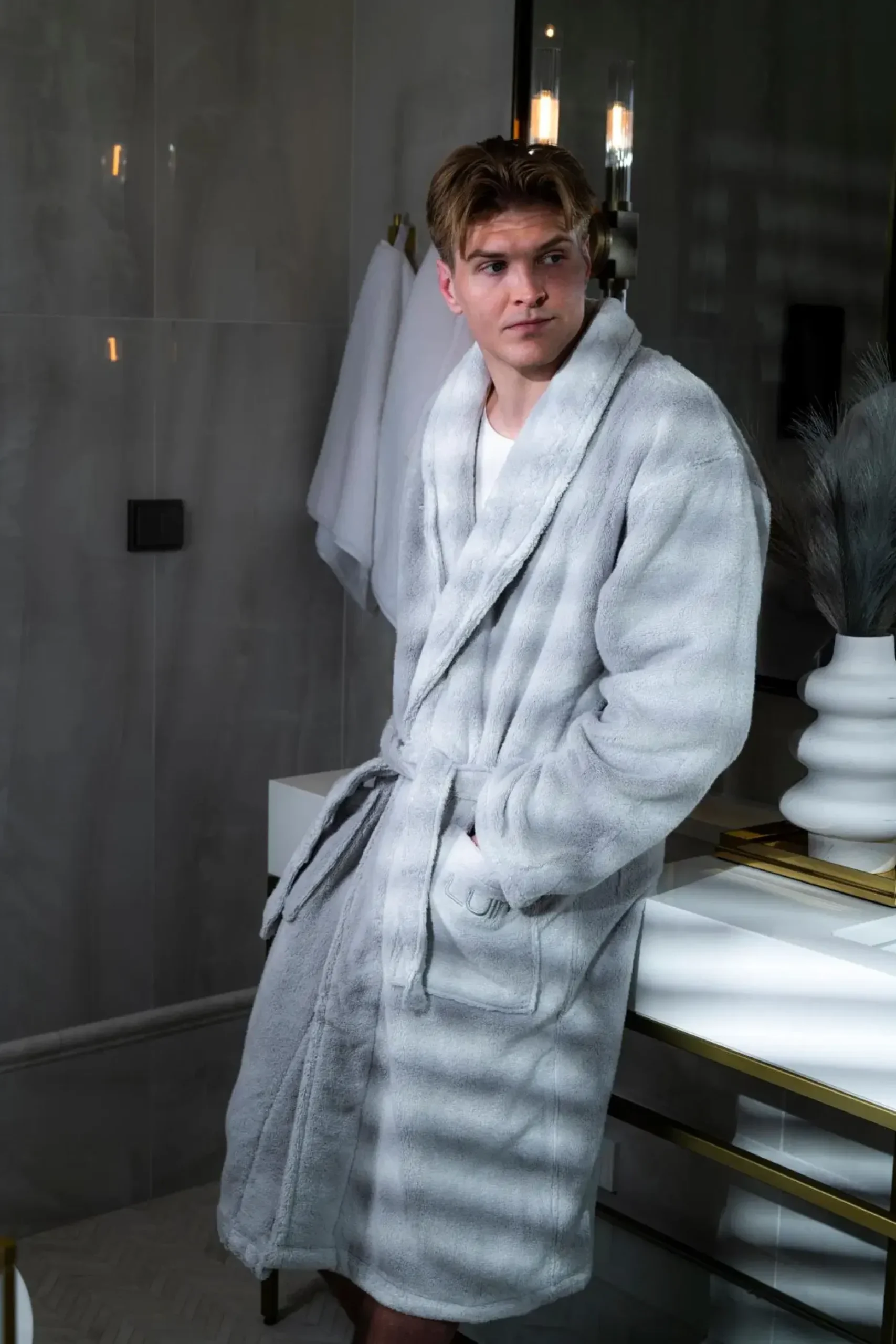 Luin Living kylpytakki M Pearl Grey