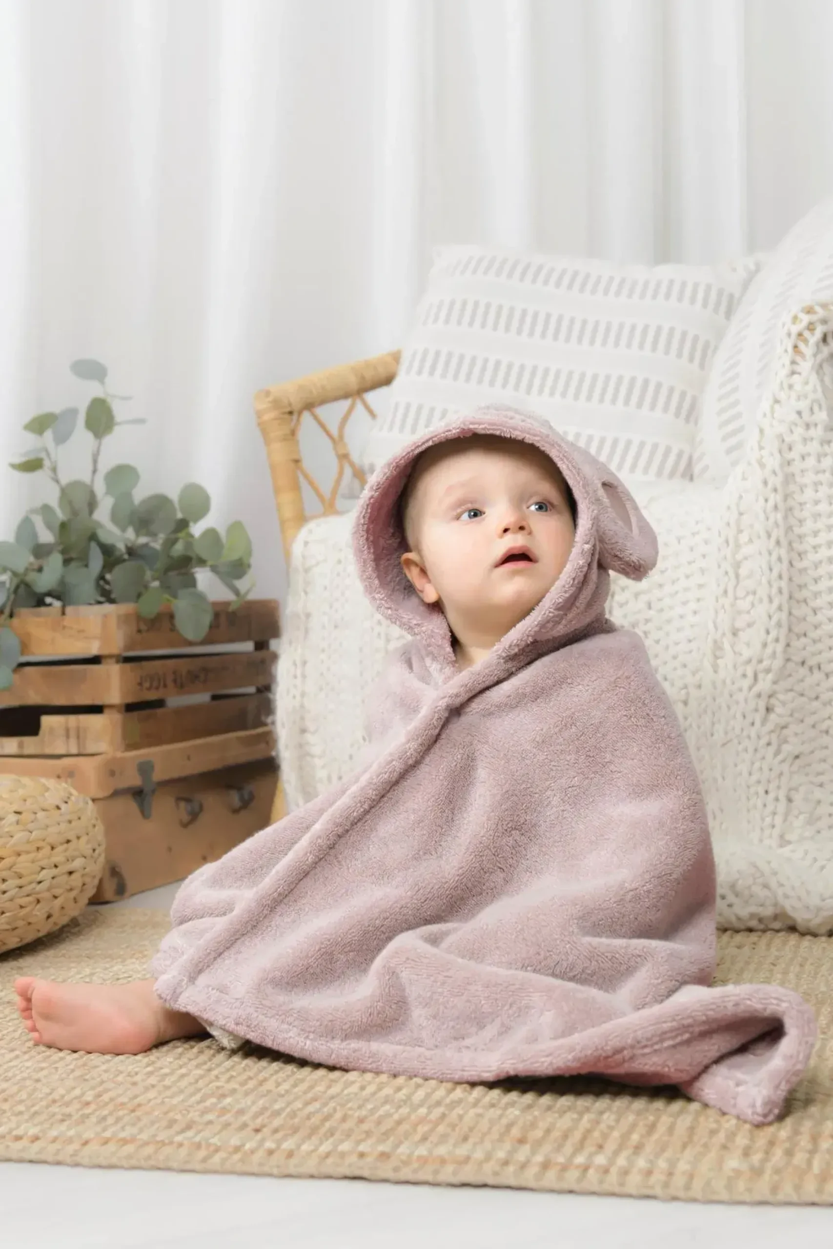 Luin Living vauva/viittapyyhe 0-5 v. dusty rose
