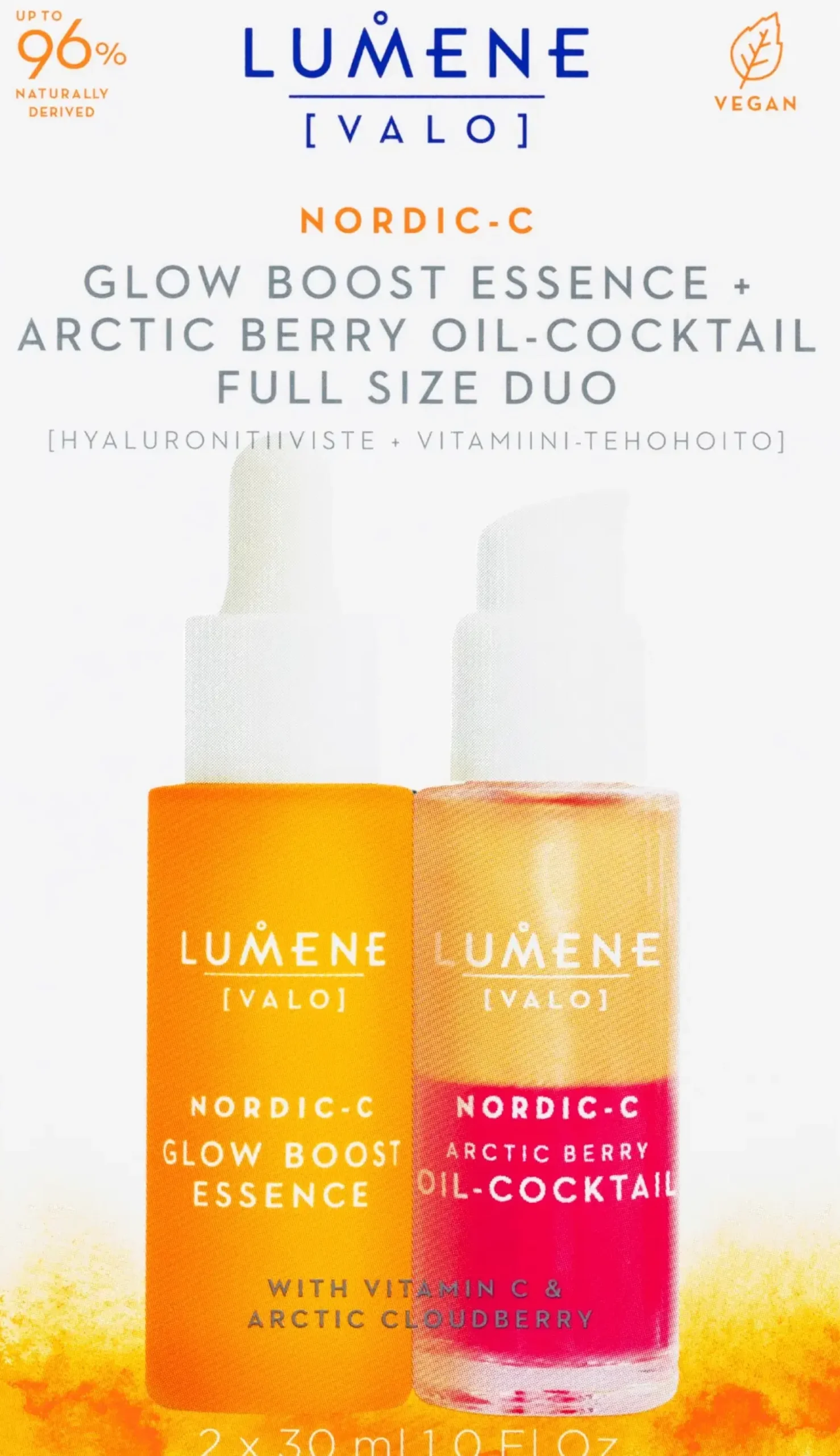 Lumene VALO Hyaluronitiiviste + vitamiini-tehohoito tuplapakkaus