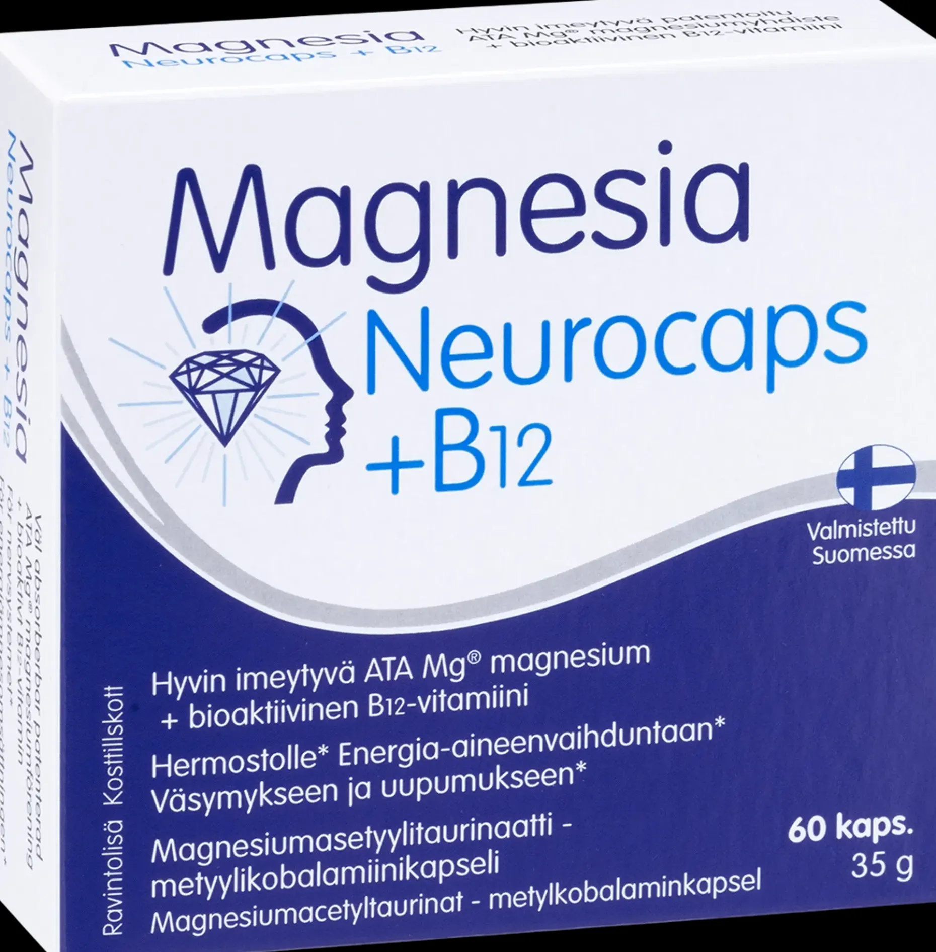 Magnesia Neurocaps + B12 Magnesiumasetyylitaurinaatti - metyylikobalamiinikapseli 60 kaps