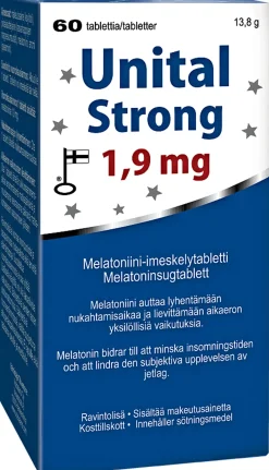 Melatoniini-imeskelytabletti Unital Strong 1,9 mg, 60 tabl. Vitabalans
