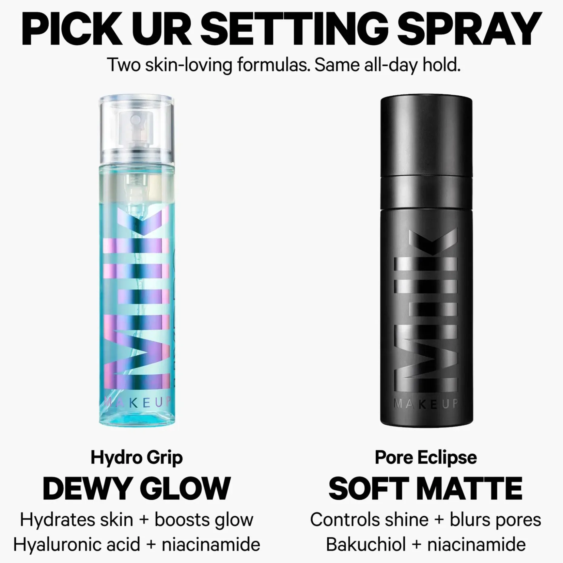 MILK Makeup Hydro Grip Set + Refresh Spray kiinnityssuihke 100 ml