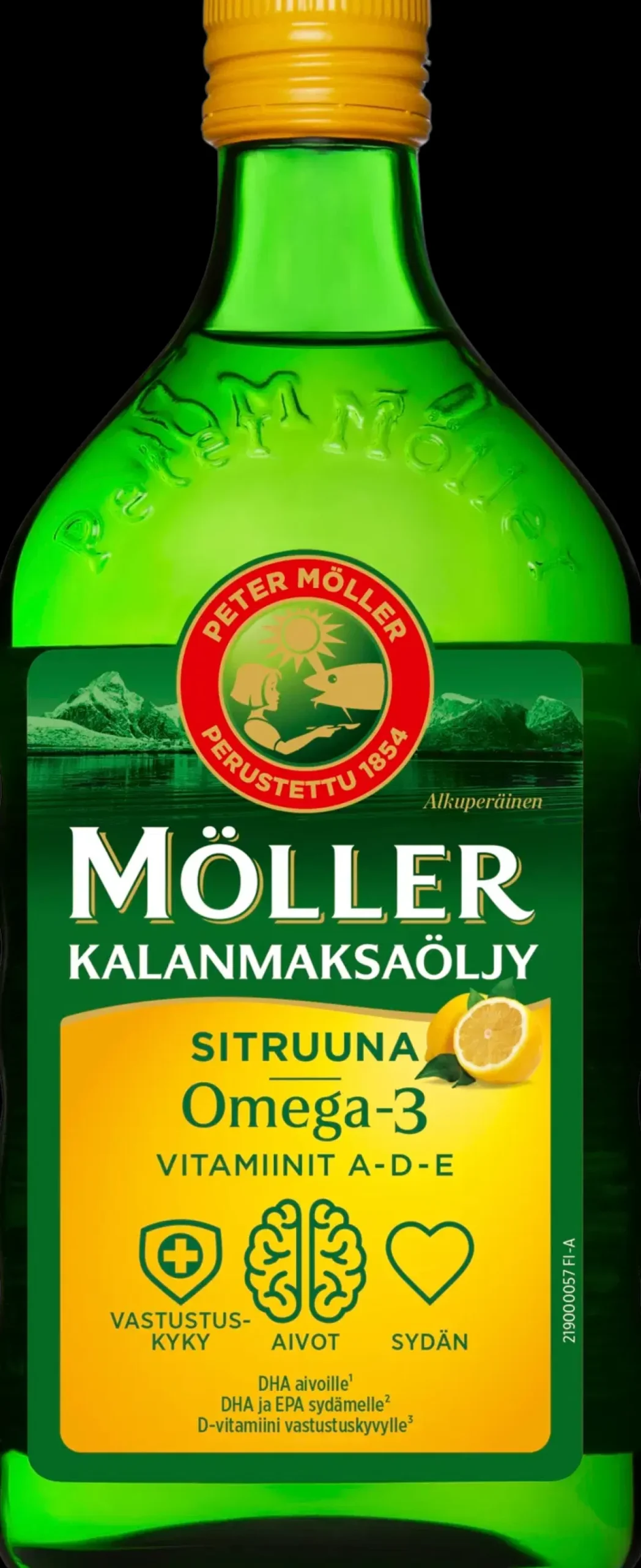 Möller Kalanmaksaöljy Sitruuna Omega-3 Vitamiinit A-D-E ravintolisä 500ml