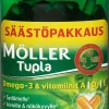 Möller Tupla säästöpakkaus omega-3-rasvahappo-vitamiinikapseli ravintolisä 144g/160kaps