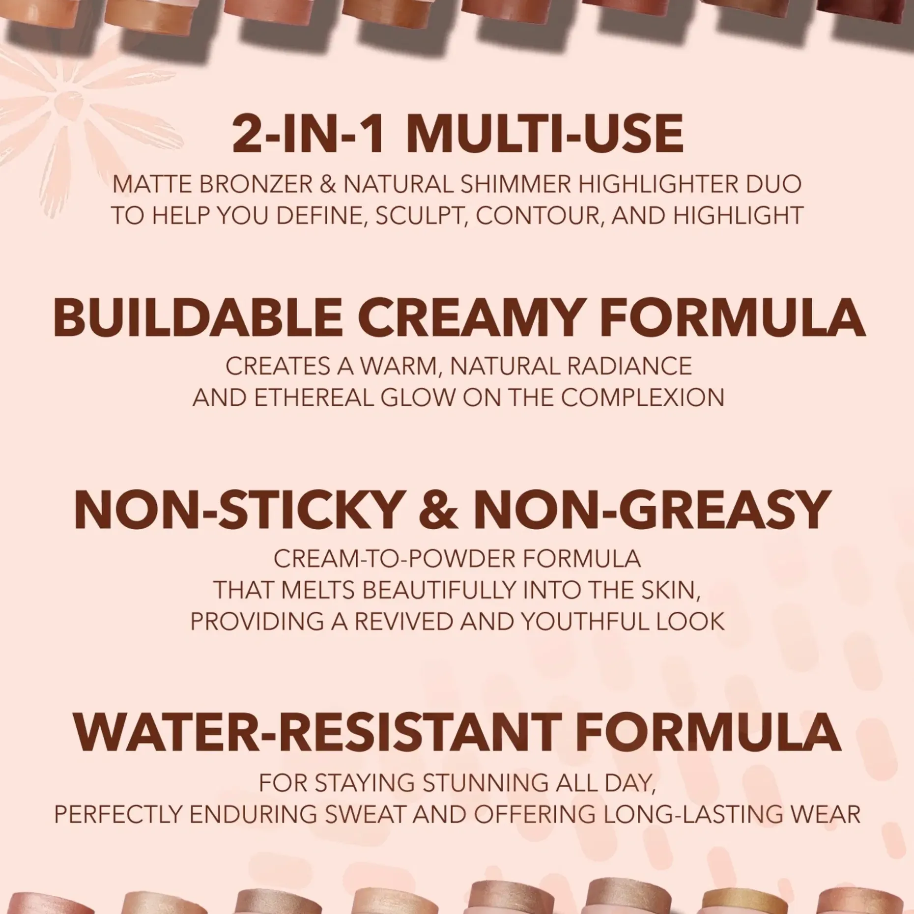 MOIRA Sculpt & Glow Duo Stick varjostus- ja korostuspuikko 6 g + 5,2 g