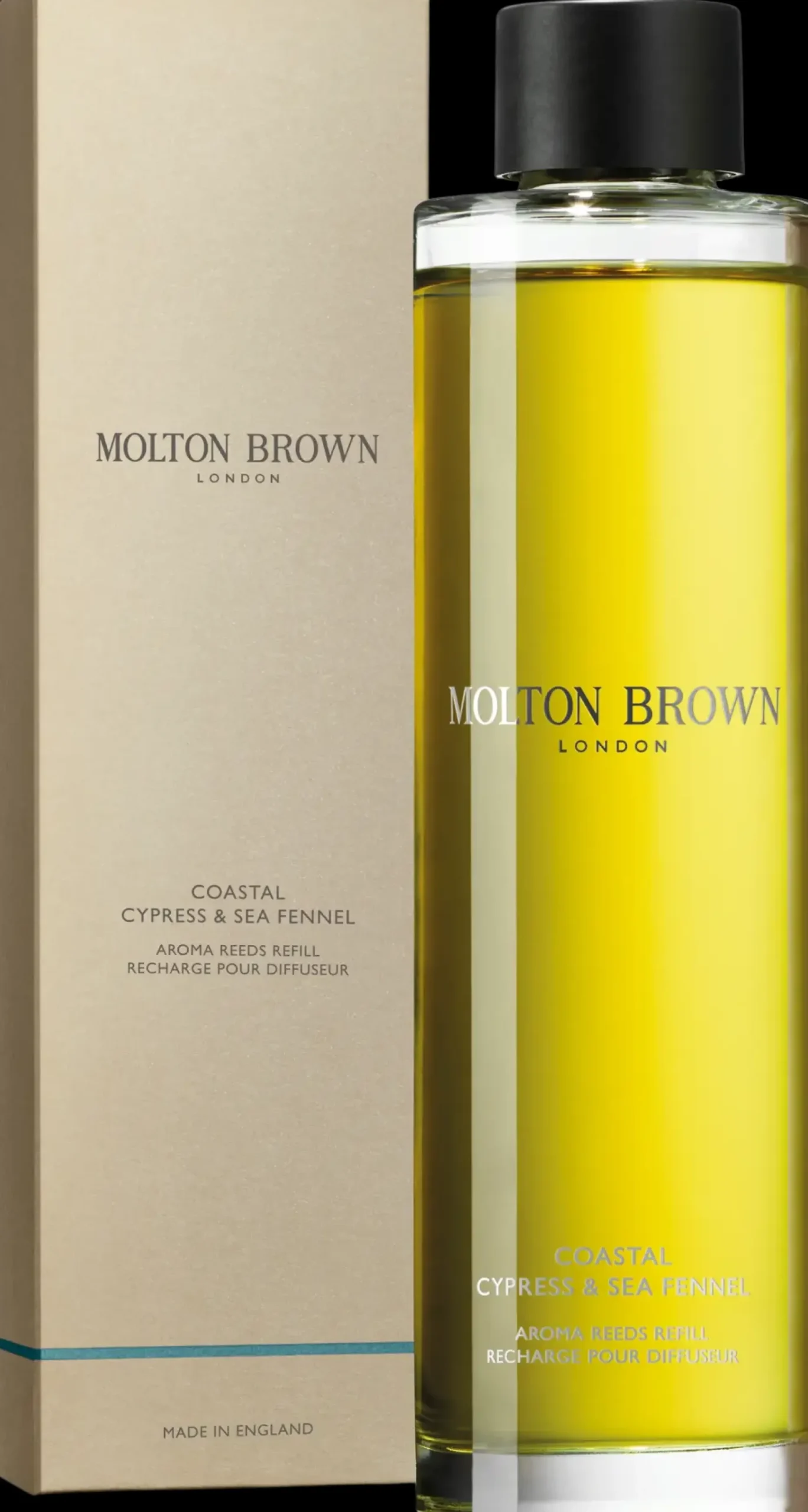 Molton Brown Coastal Cypress & Sea Fennel Aroma Reeds Refill tuoksutikkujen täyttöpakkaus 150 ml