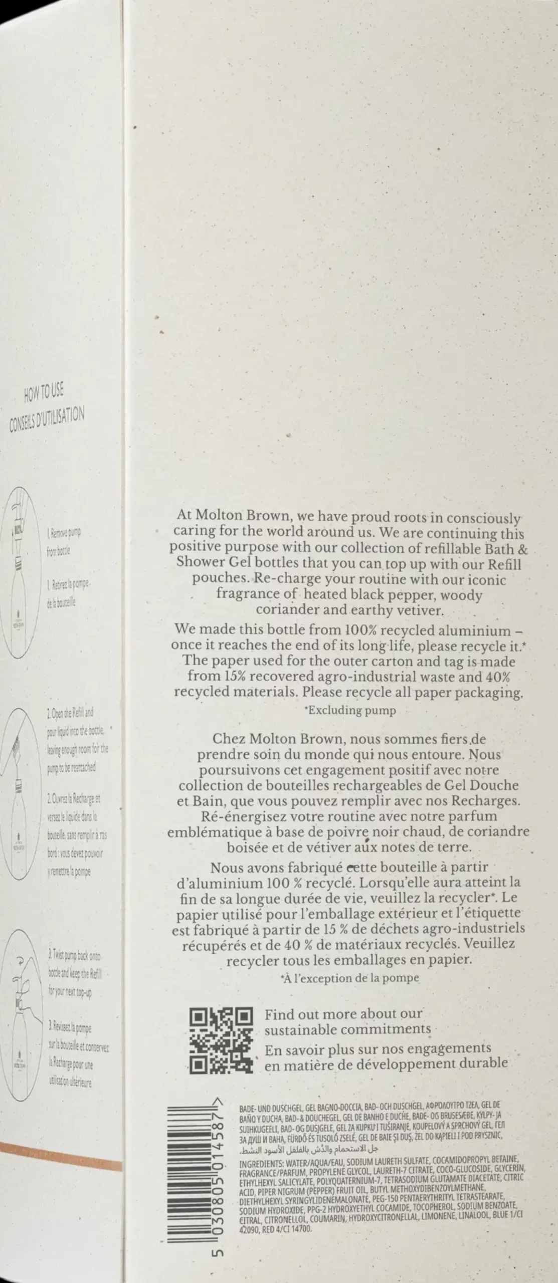 Molton Brown Infinite Bottle Re-charge Black Pepper Bath & Shower Gel suihkugeeli 400 ml