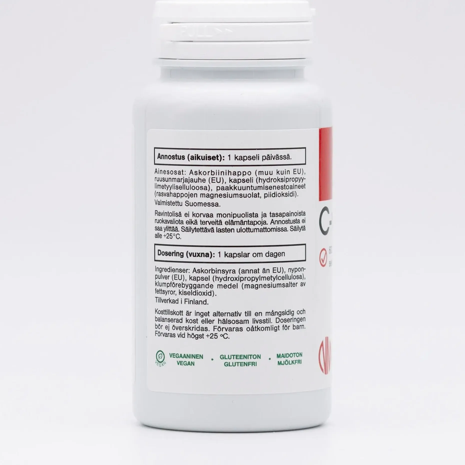 Natura Median Ruusunmarja C-vitamiini 600 mg ravintolisä 100 kaps.