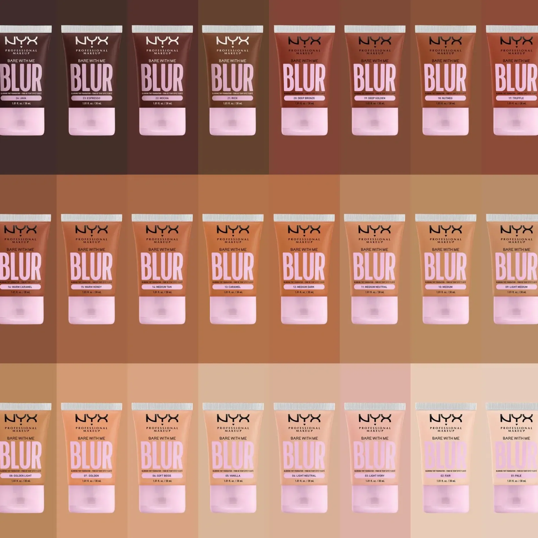 NYX Professional Makeup Bare With Me Blur Tint Foundation meikkivoide 33 ml