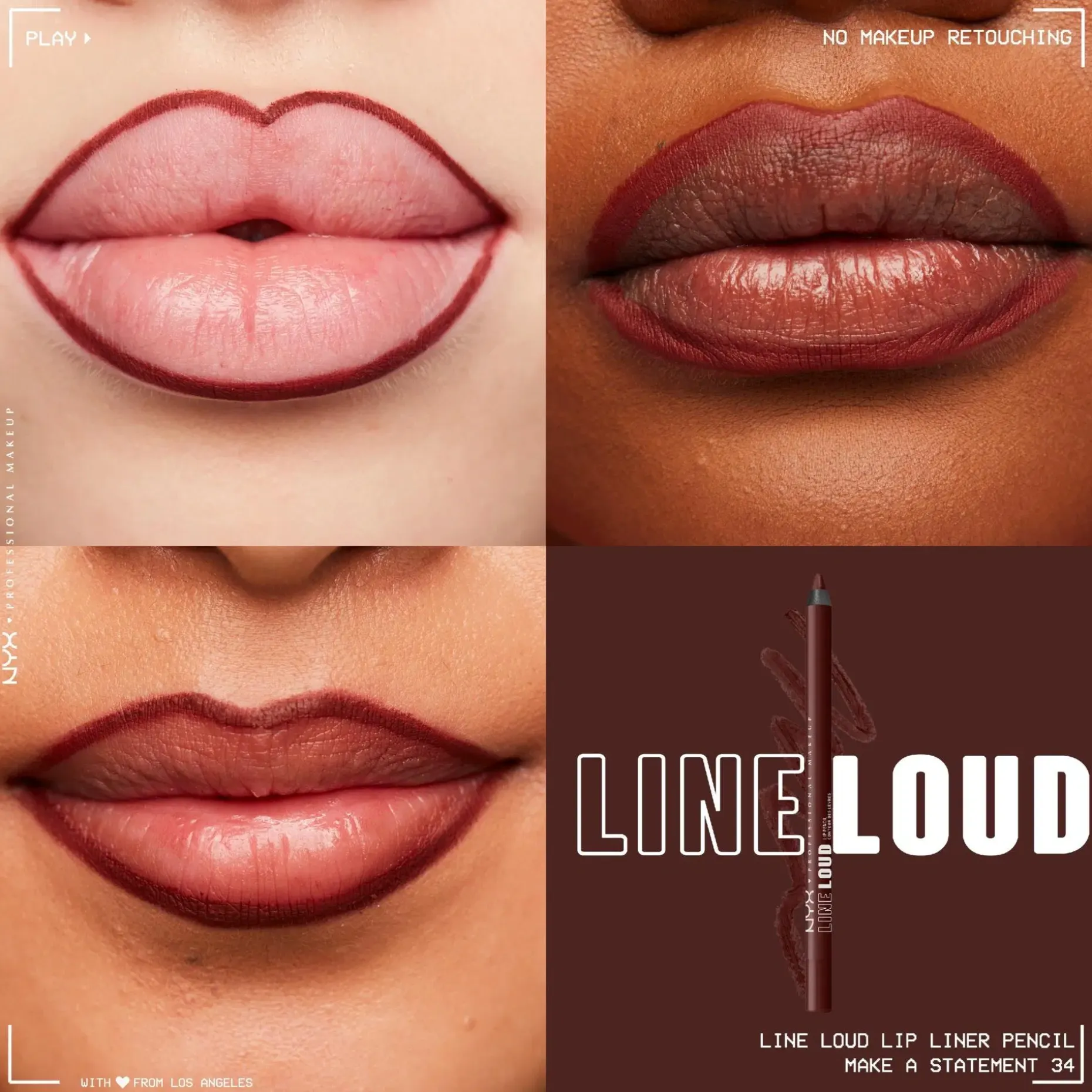 NYX Professional Makeup Line Loud Lip Pencil huultenrajauskynä 1,2 g