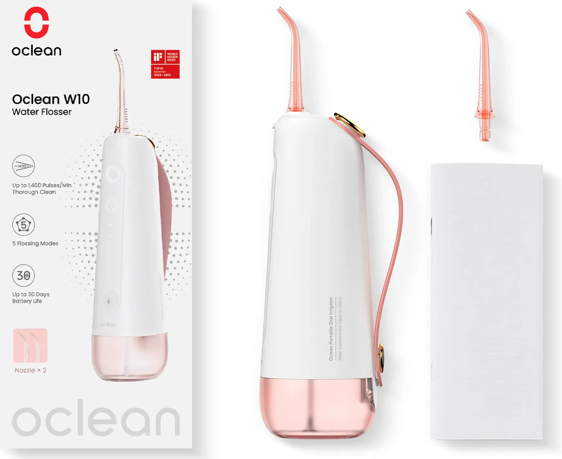 Oclean W10 -hammasvälisuihku, Pinkki