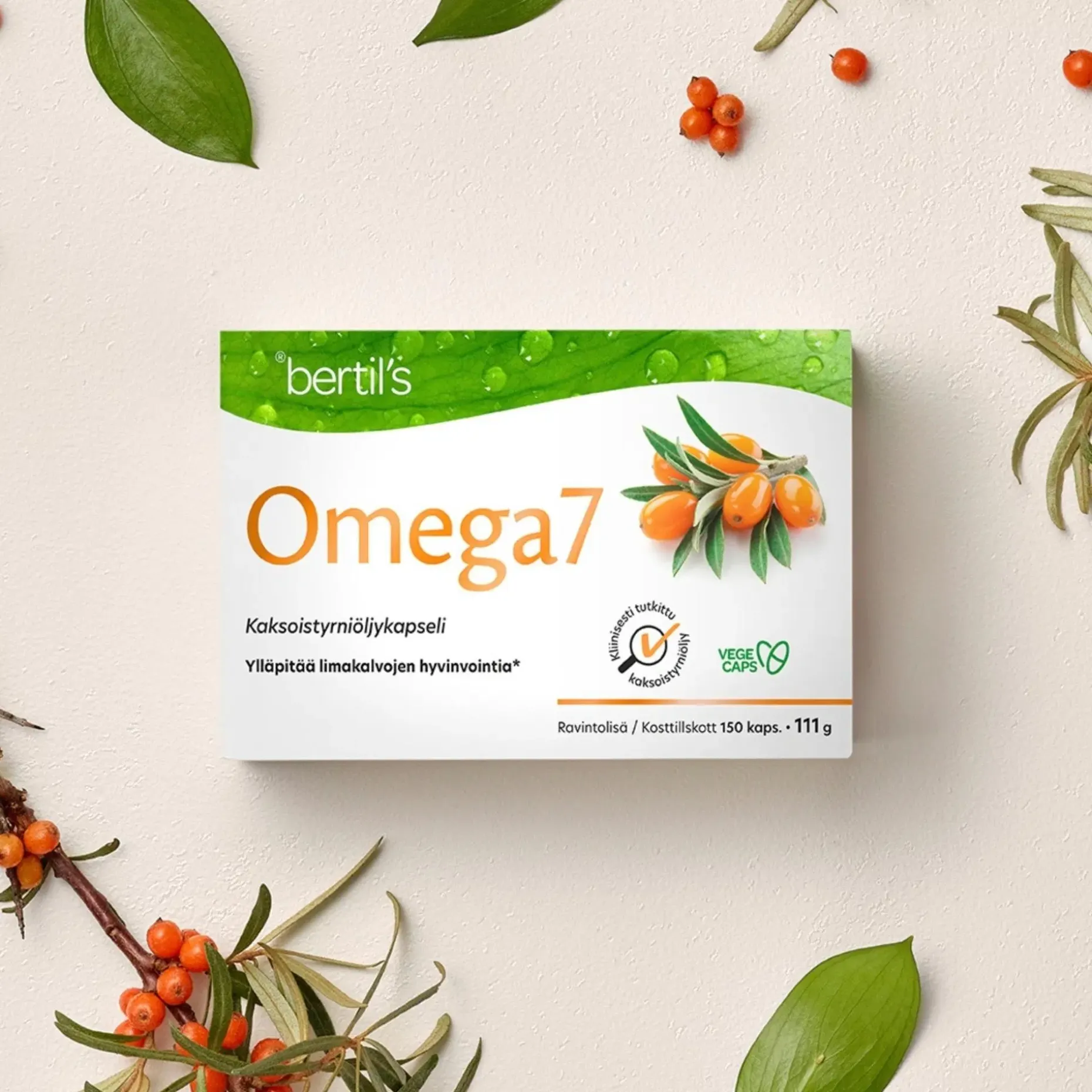 Omega7 kaksoistyrniöljy ravintolisä 150 kaps.