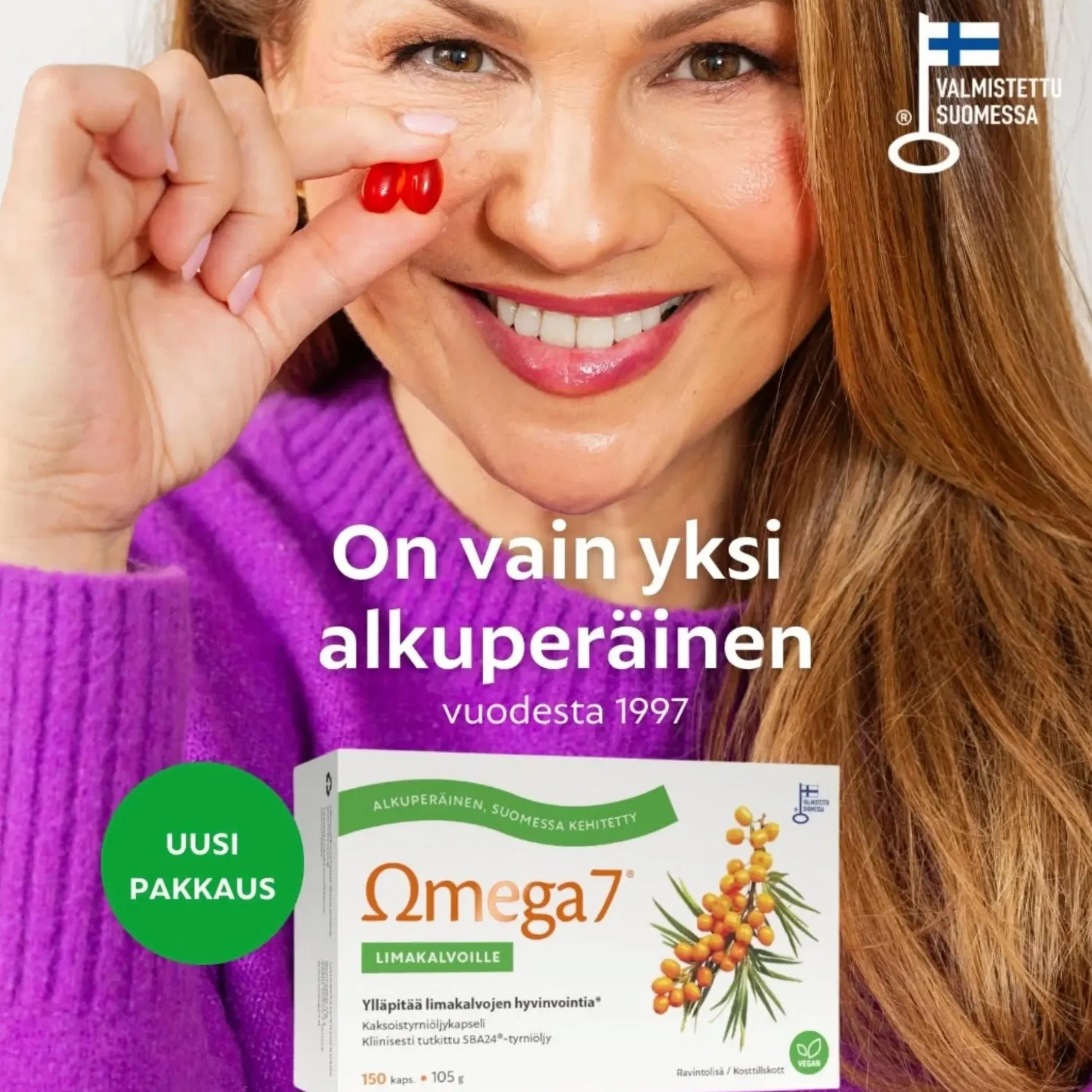 Omega7 SBA24® kaksoistyrniöljy limakalvoille 150 kaps