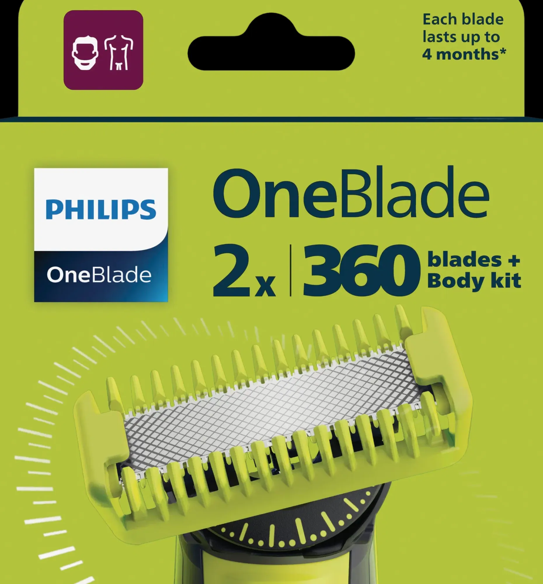 OneBlade vaihtoterät 360 F&B QP624/50