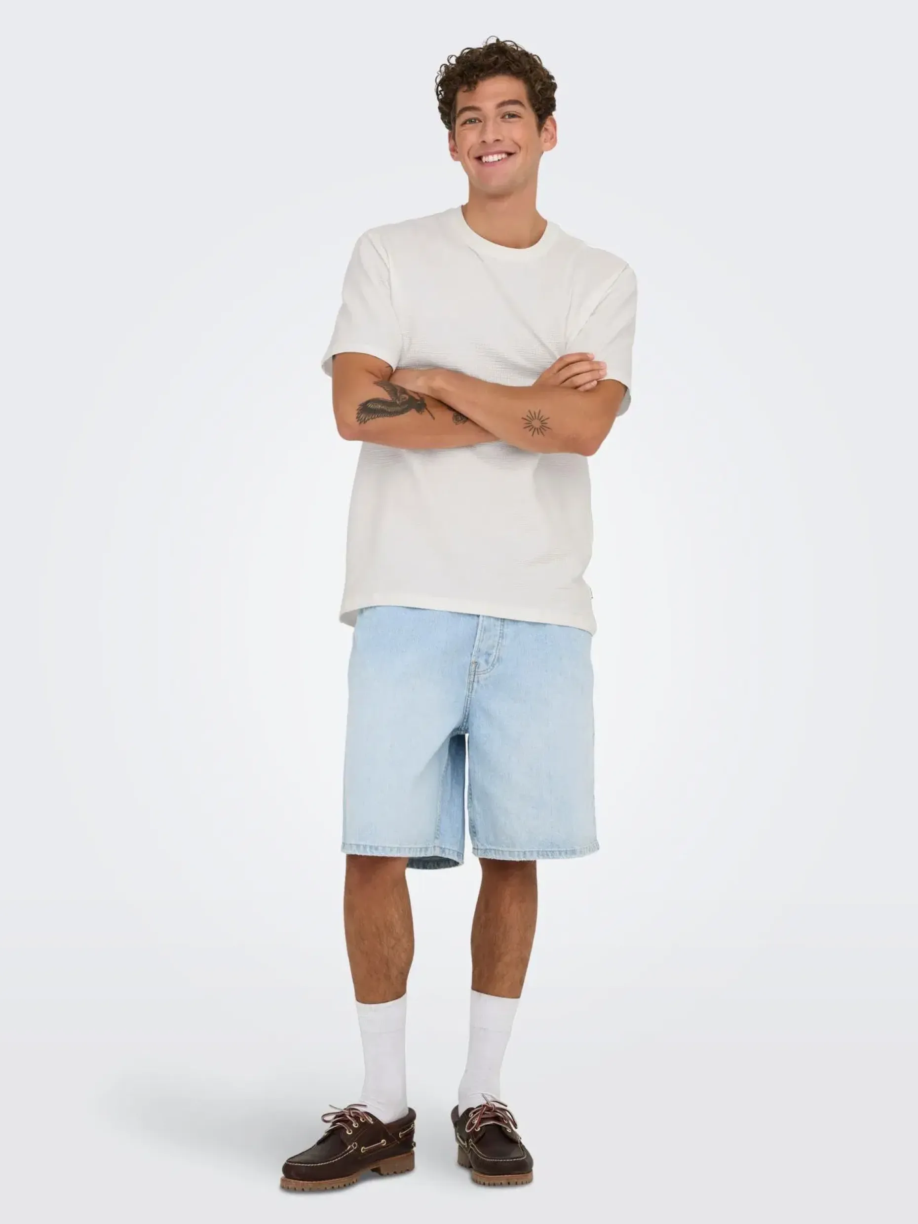 Only & Sons Onskian seersucker t-paita