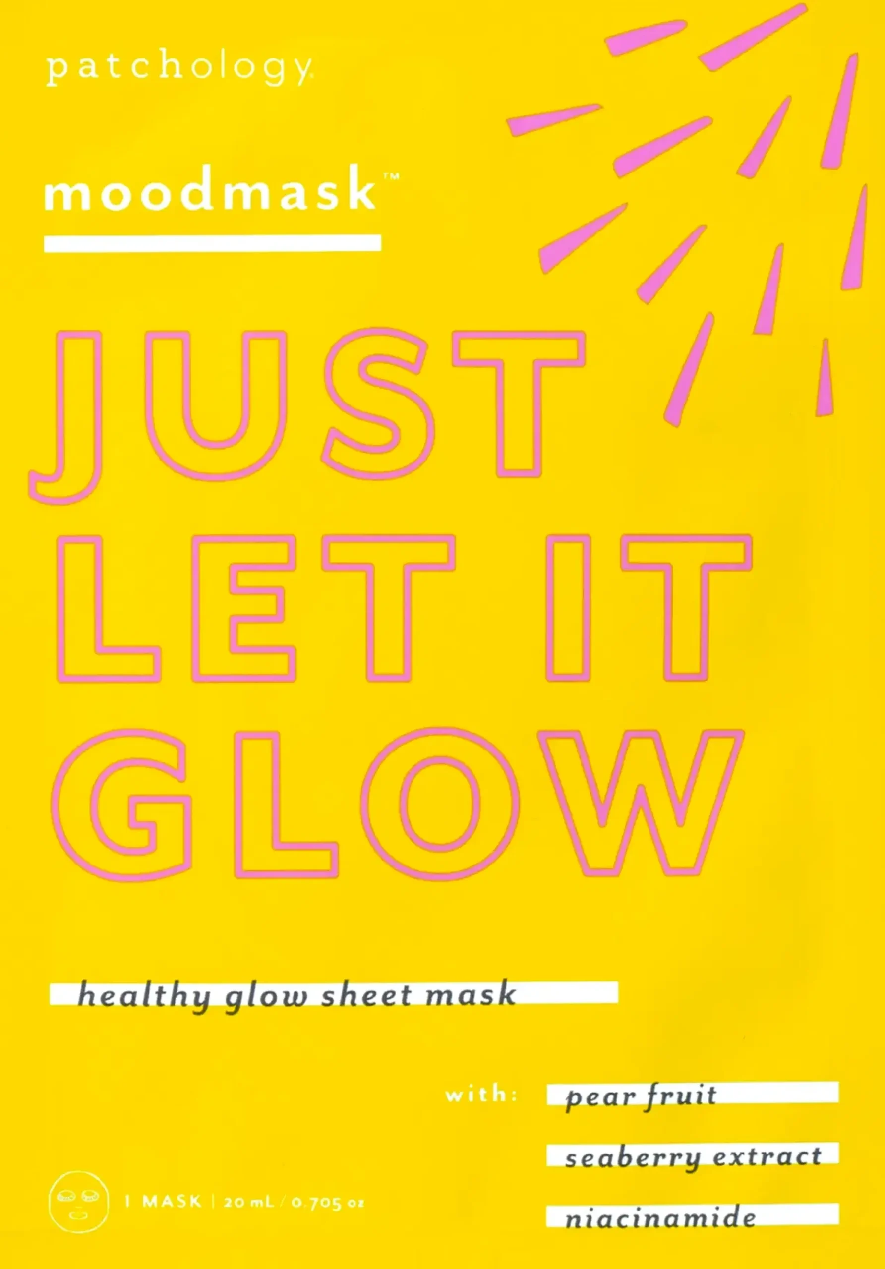 Patchology moodmask "Just Let It Glow" Healthy Glow Sheet Mask -kangasnaamio