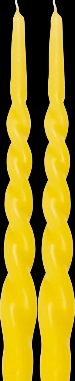 Pentik Kierre kruunukynttilä 28 cm 2 kpl/pkt, keltainen