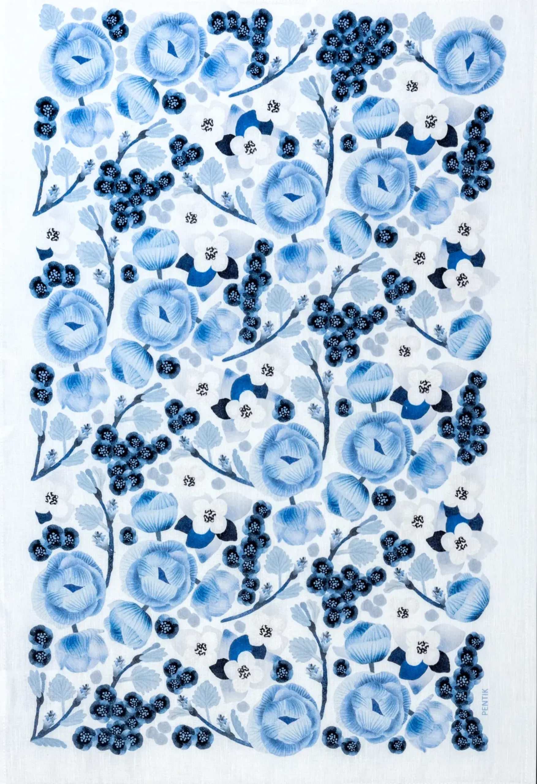 Pentik Lapin Kukka keittiöpyyhe 47x70 cm, sininen