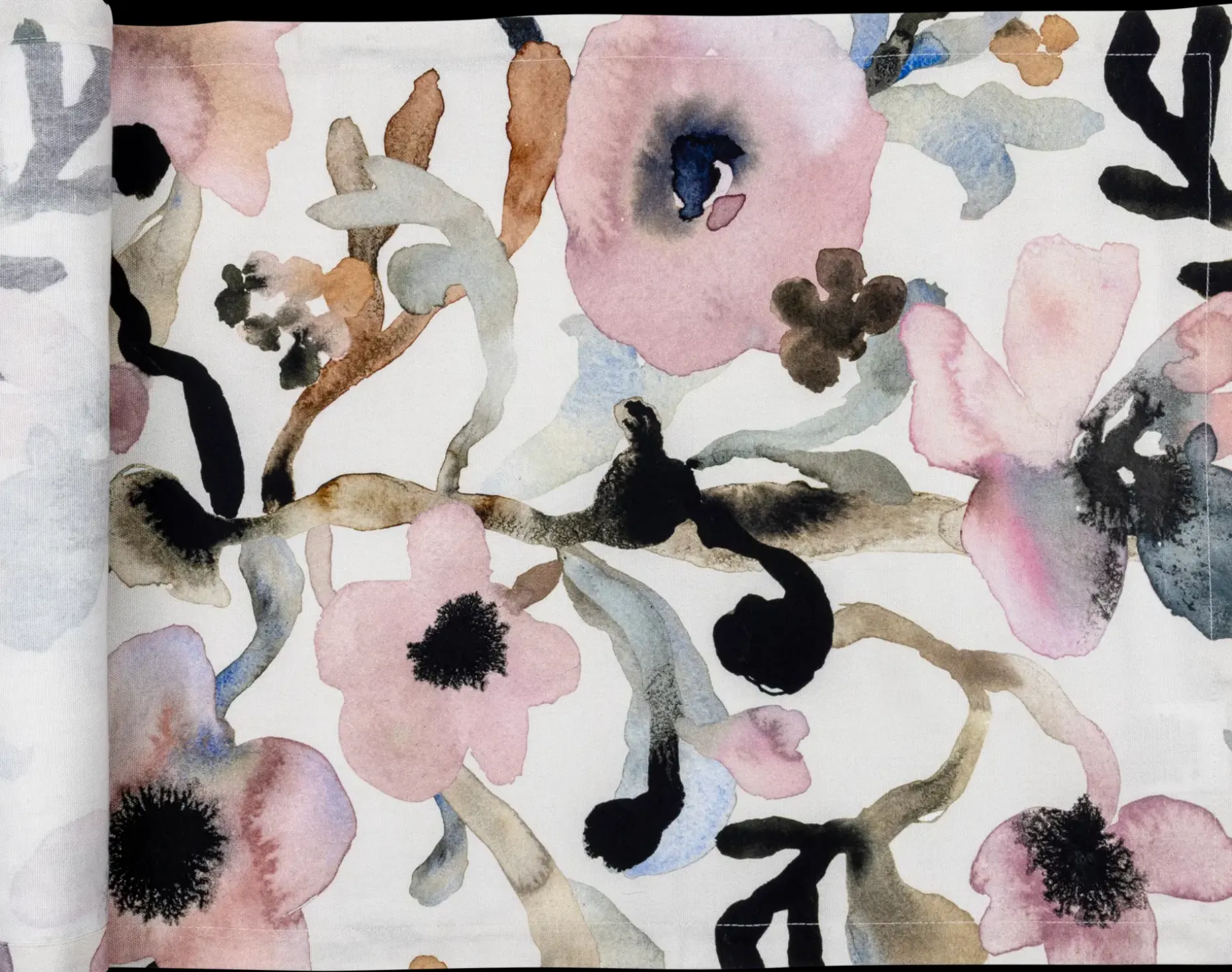 Pentik Ruusumalva akryylipinnoitettu kaitaliina 45x160 cm vaaleanpunainen