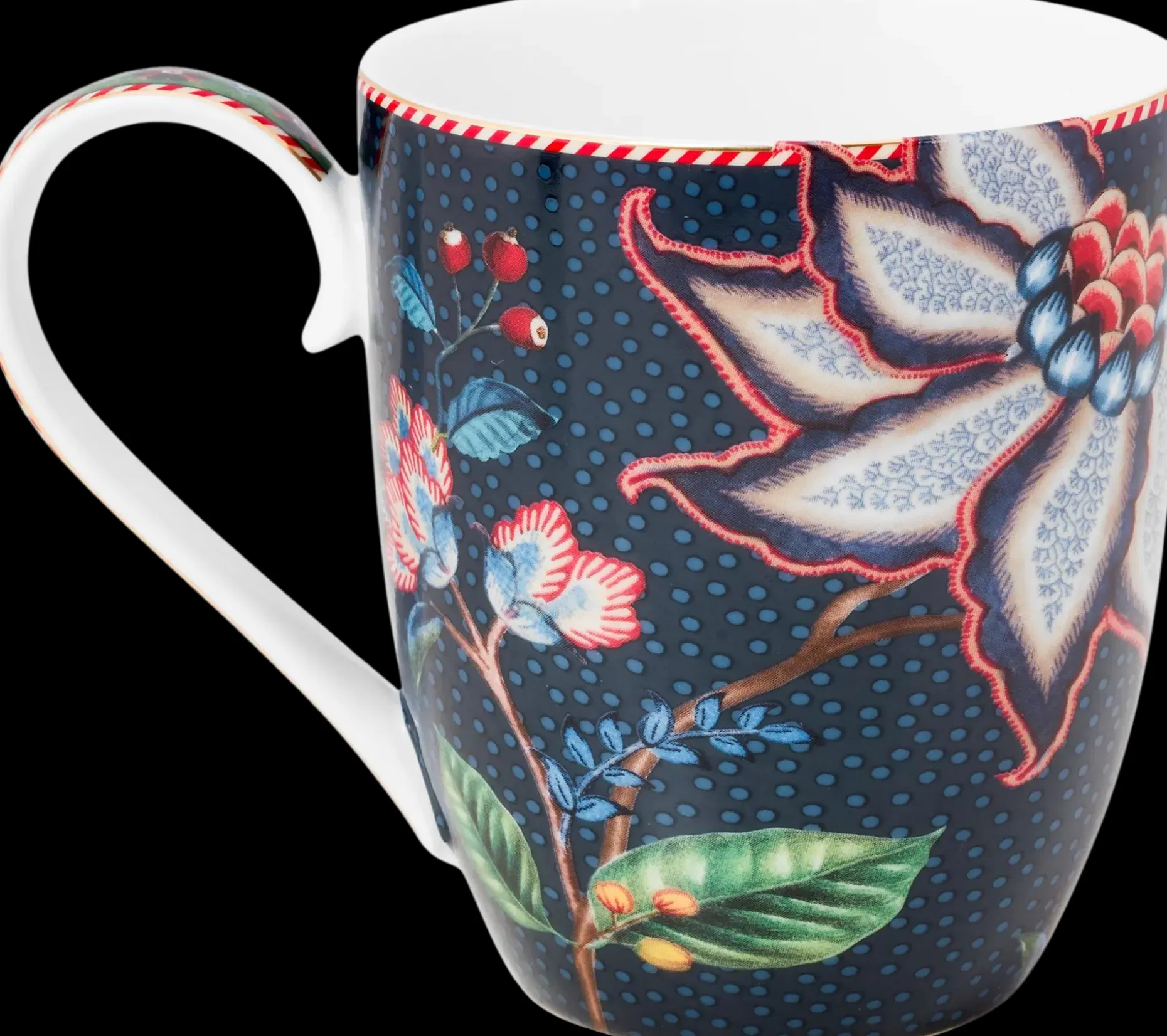 Pip Studio Berry Blues Flowers muki 450 ml sininen